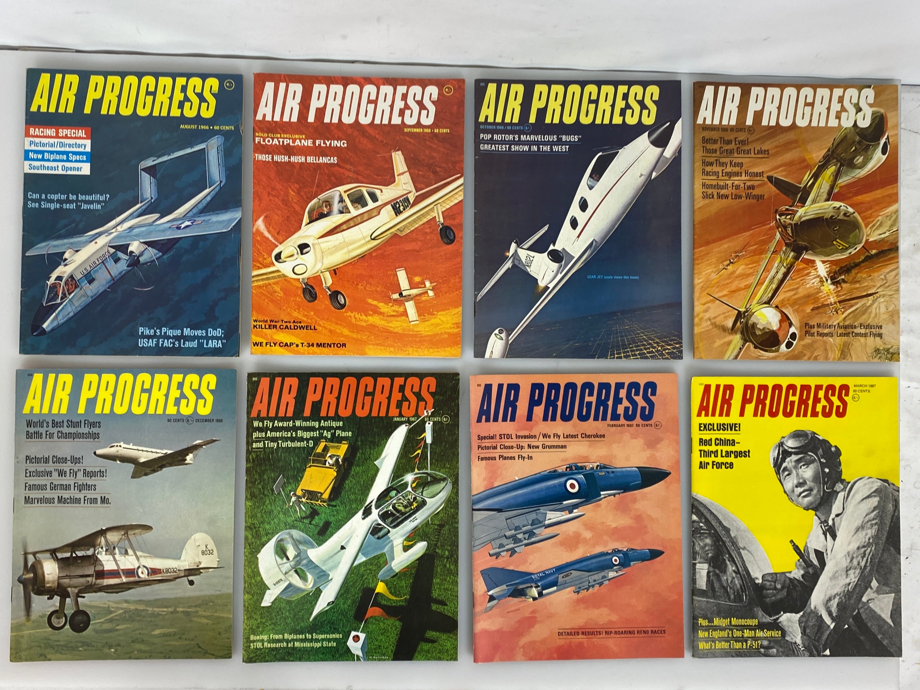 Lot of 17 Vintage Air Progress Magazines 1966-1967