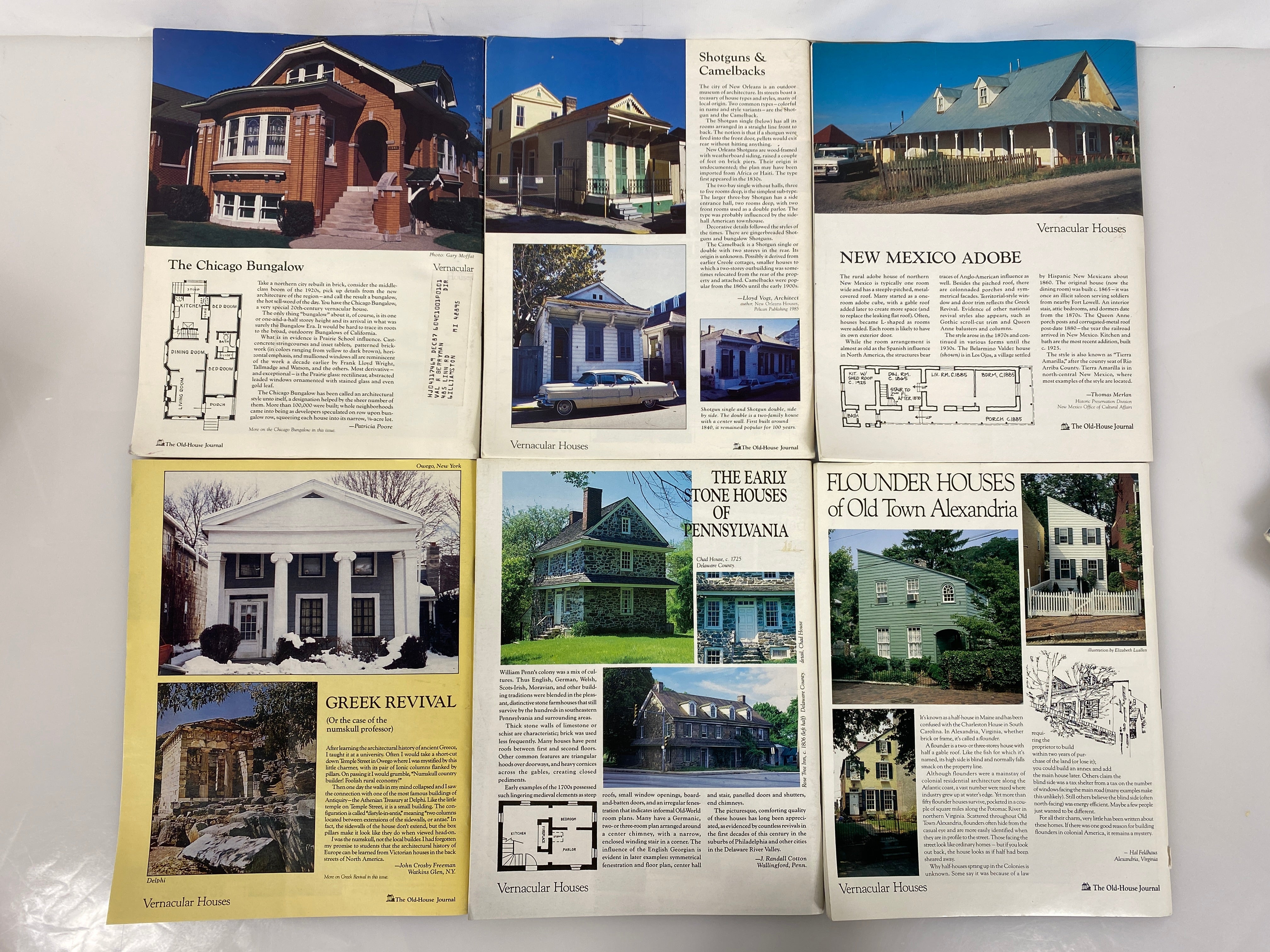 Lot of 18 The Old-House Journal magazine run 1987-1989