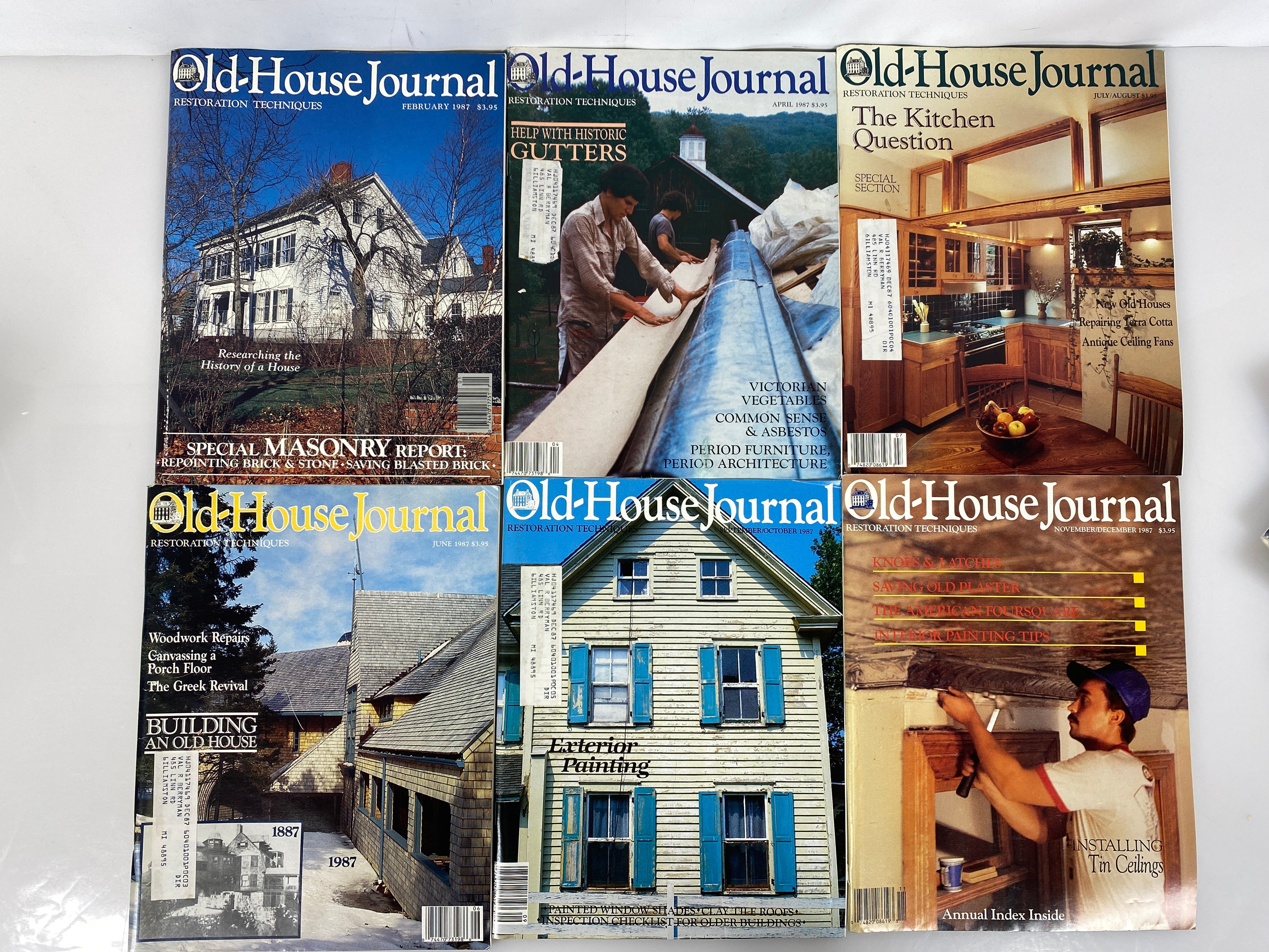 Lot of 18 The Old-House Journal magazine run 1987-1989
