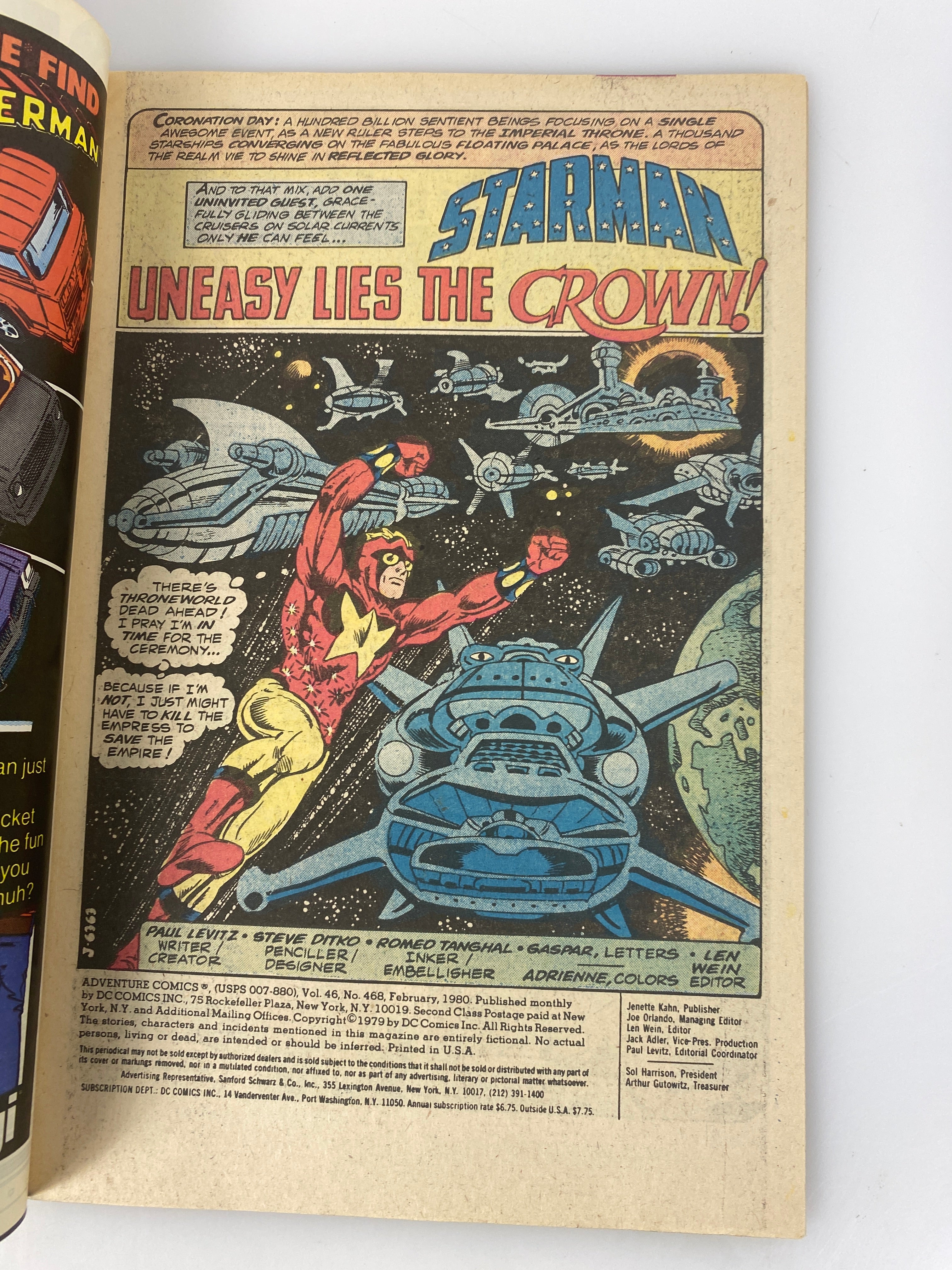 Lot of 2 Adventure Comics Starman Plastic Man DC 467, 468