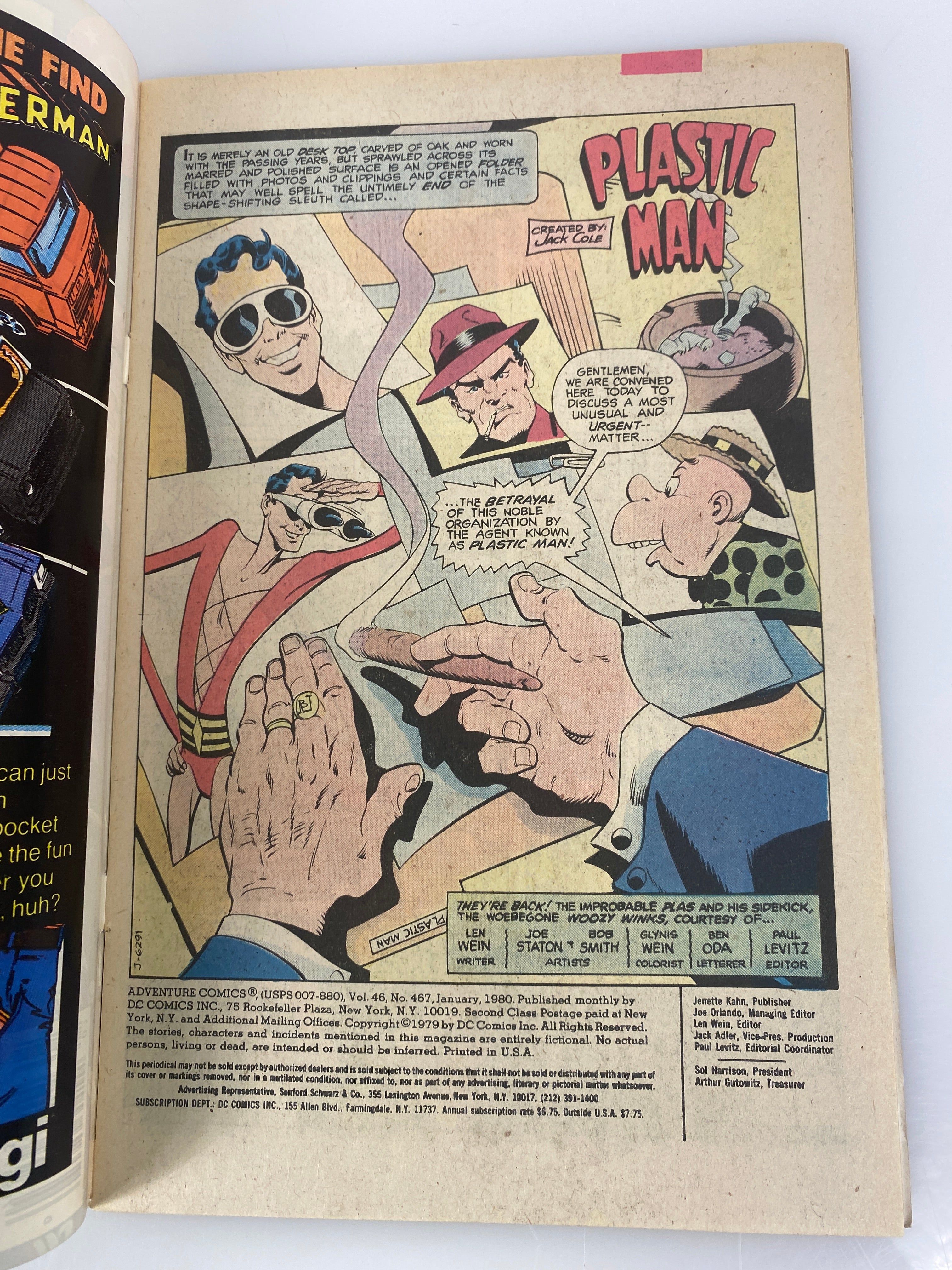 Lot of 2 Adventure Comics Starman Plastic Man DC 467, 468