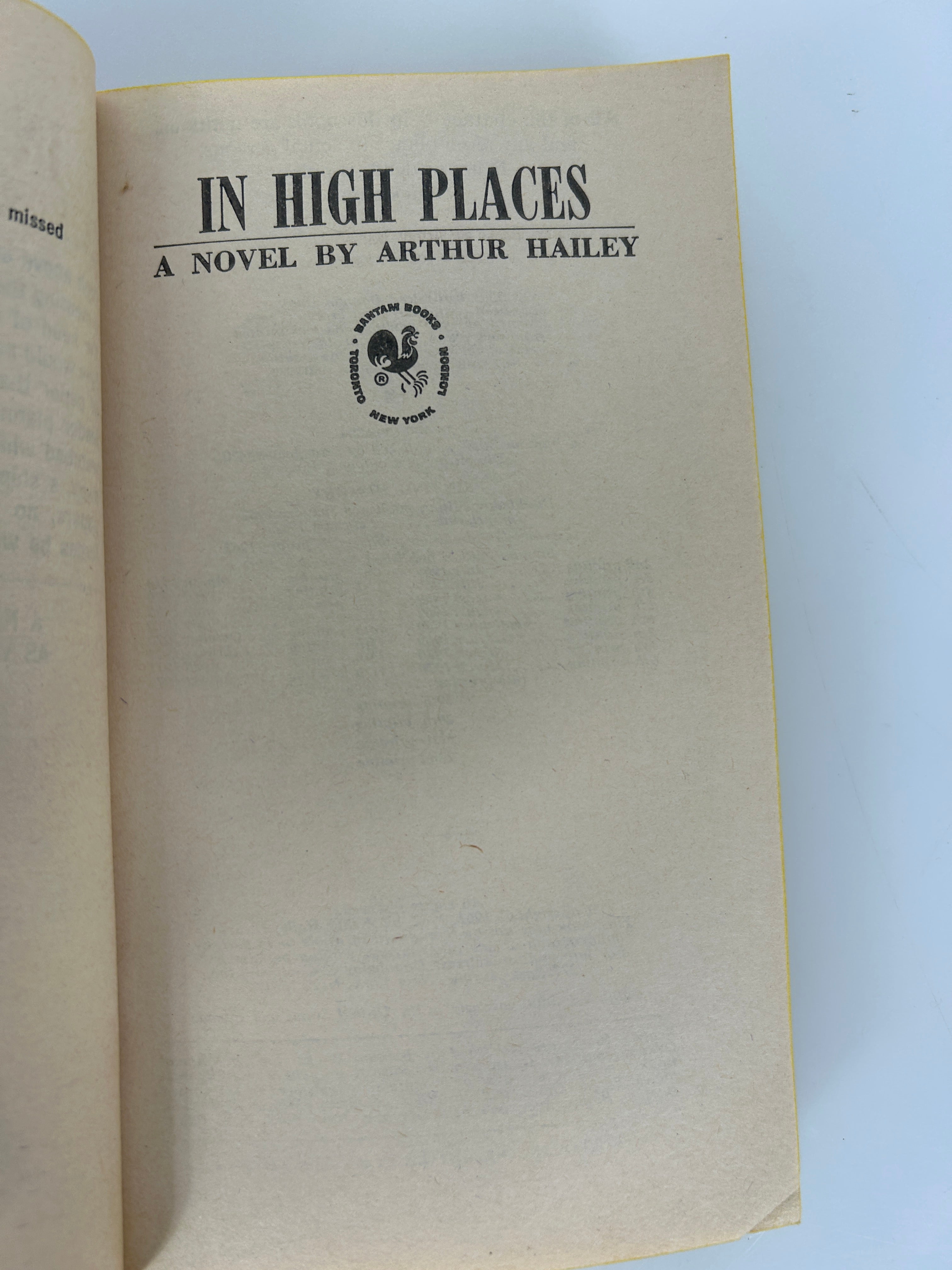 Lot of 2 Arthur Hailey Novels: In High Places/The Moneychangers 1970s PB