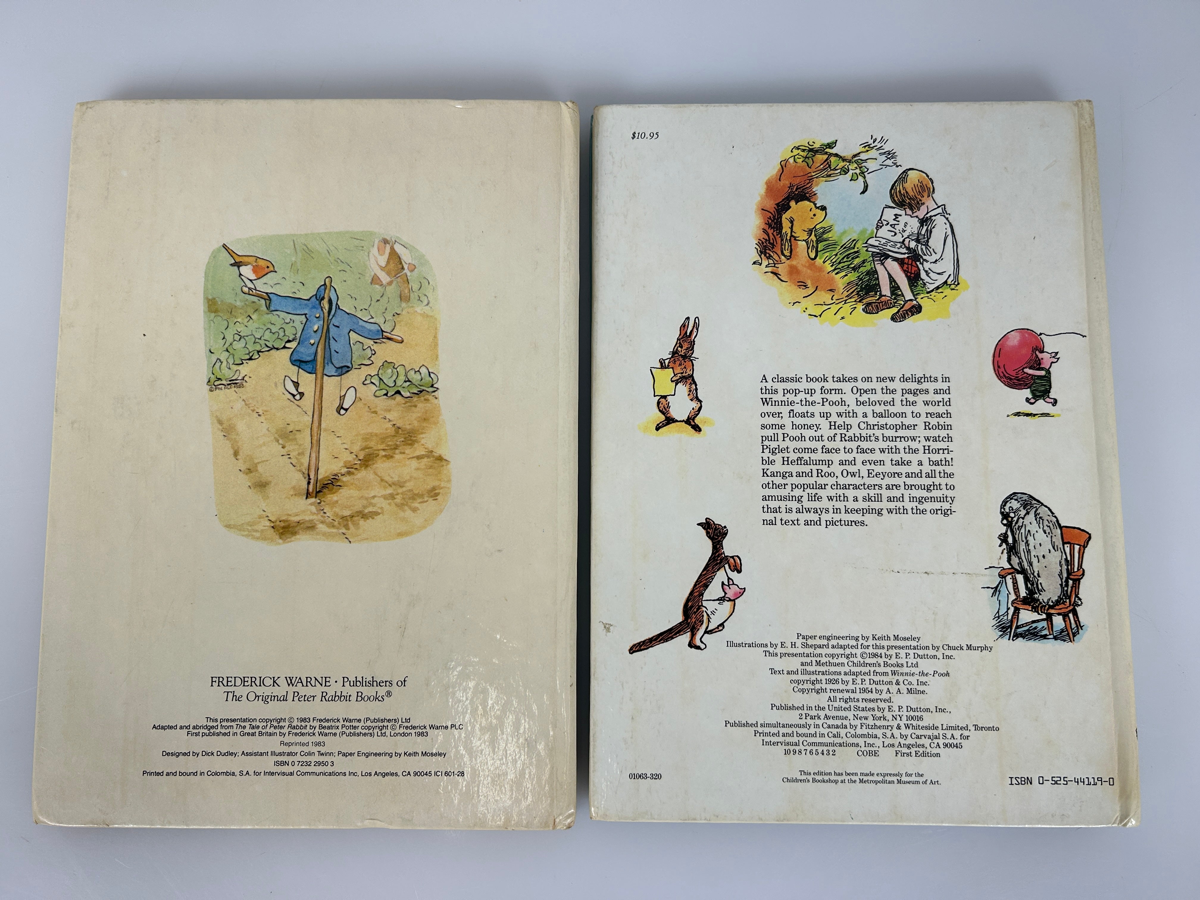 Lot of 2  Classic 1980s Pop-Up Books Winnie-the-Pooh & Peter Rabbit HC