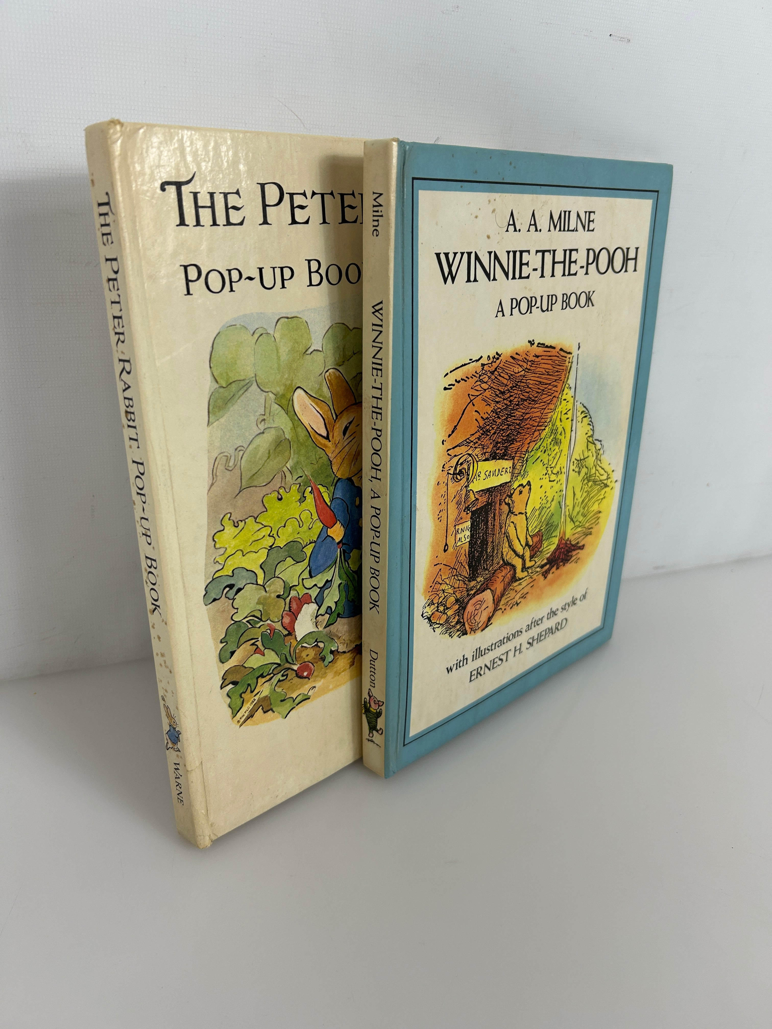 Lot of 2  Classic 1980s Pop-Up Books Winnie-the-Pooh & Peter Rabbit HC