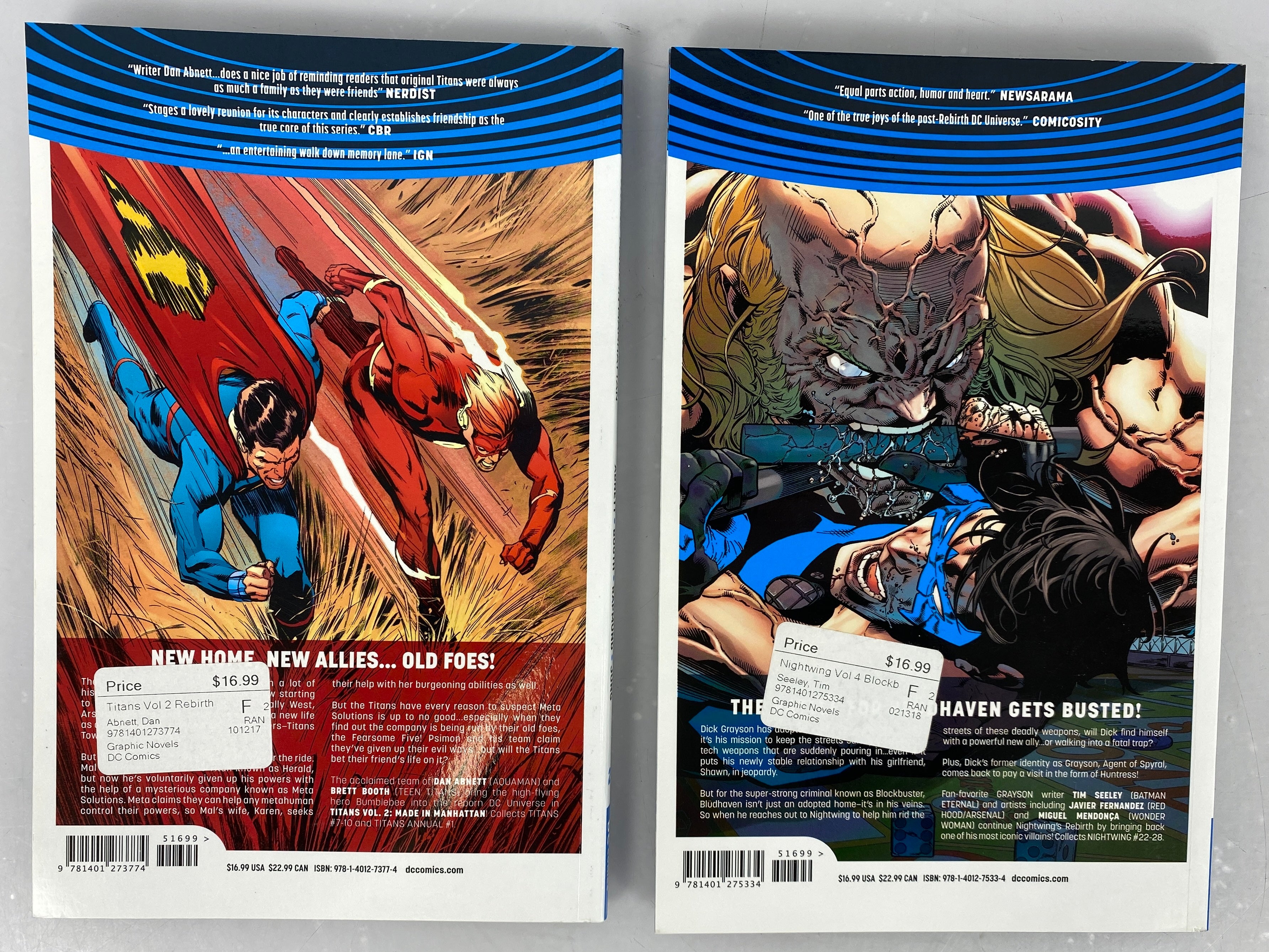 Lot of 2 DC Universe Rebirth Titans (Vol 2) Nightwing (Vol 4) Graphic Novels SC