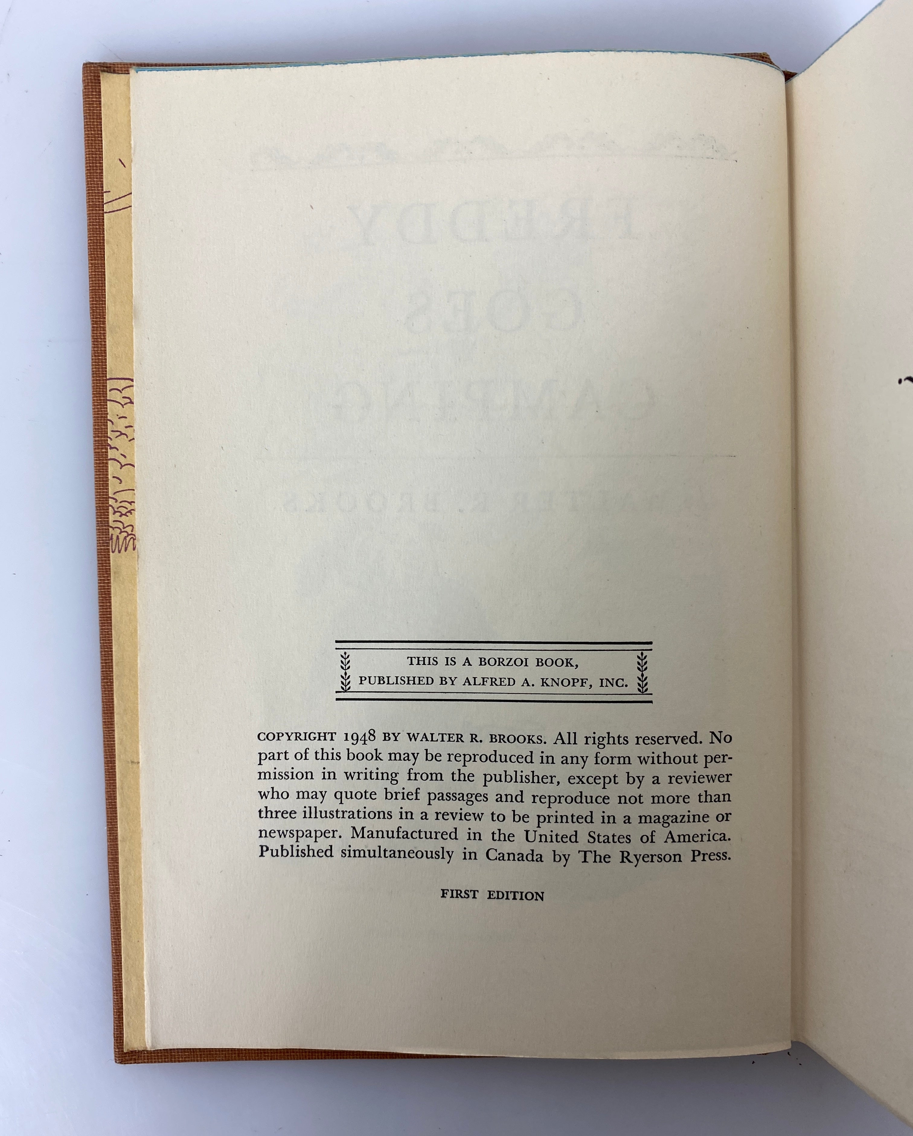 Lot of 2: Freddy Goes Camping (1st Ed)/Freddy and the Poppinjay by Brooks 1940s