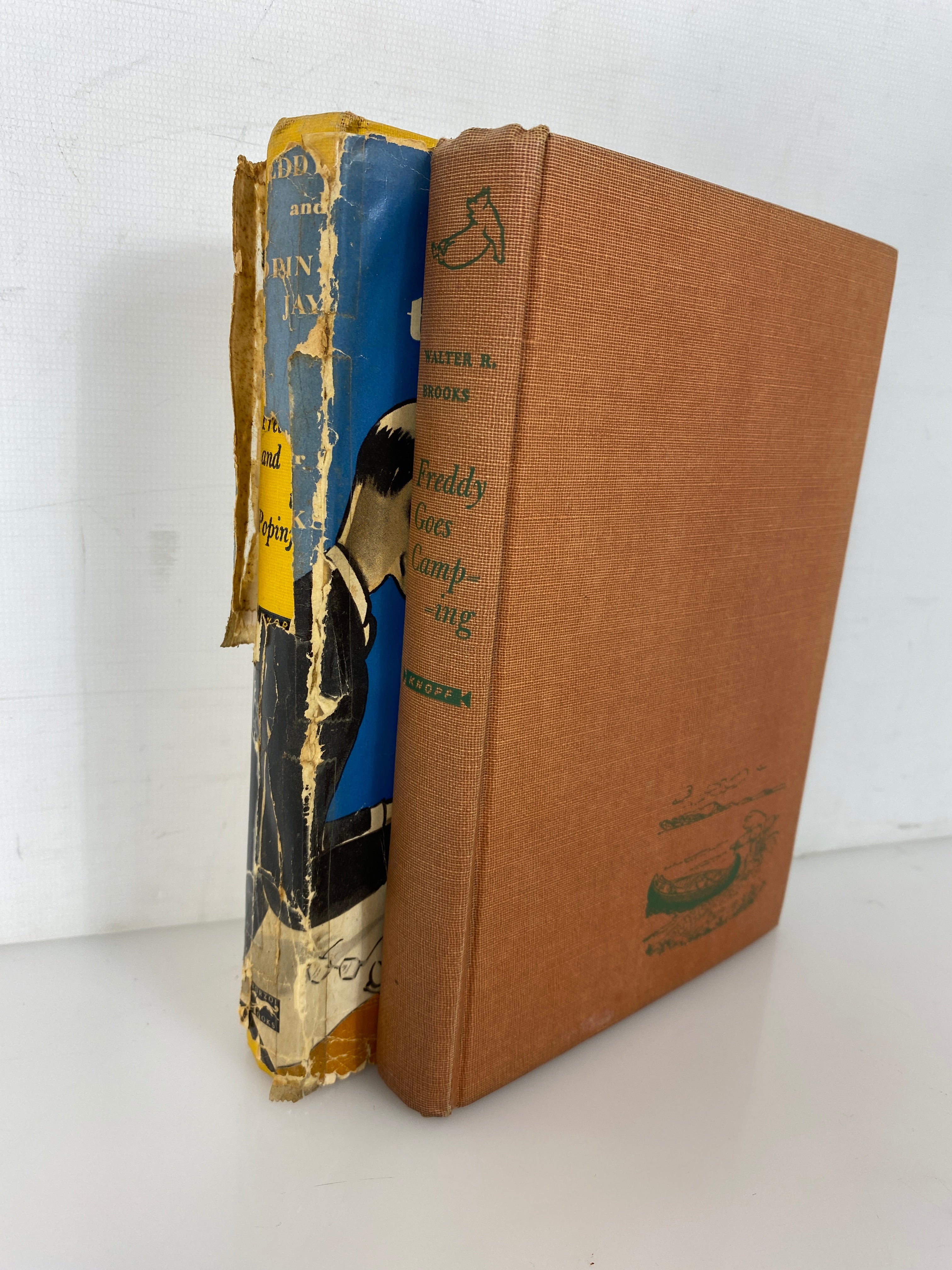 Lot of 2: Freddy Goes Camping (1st Ed)/Freddy and the Poppinjay by Brooks 1940s