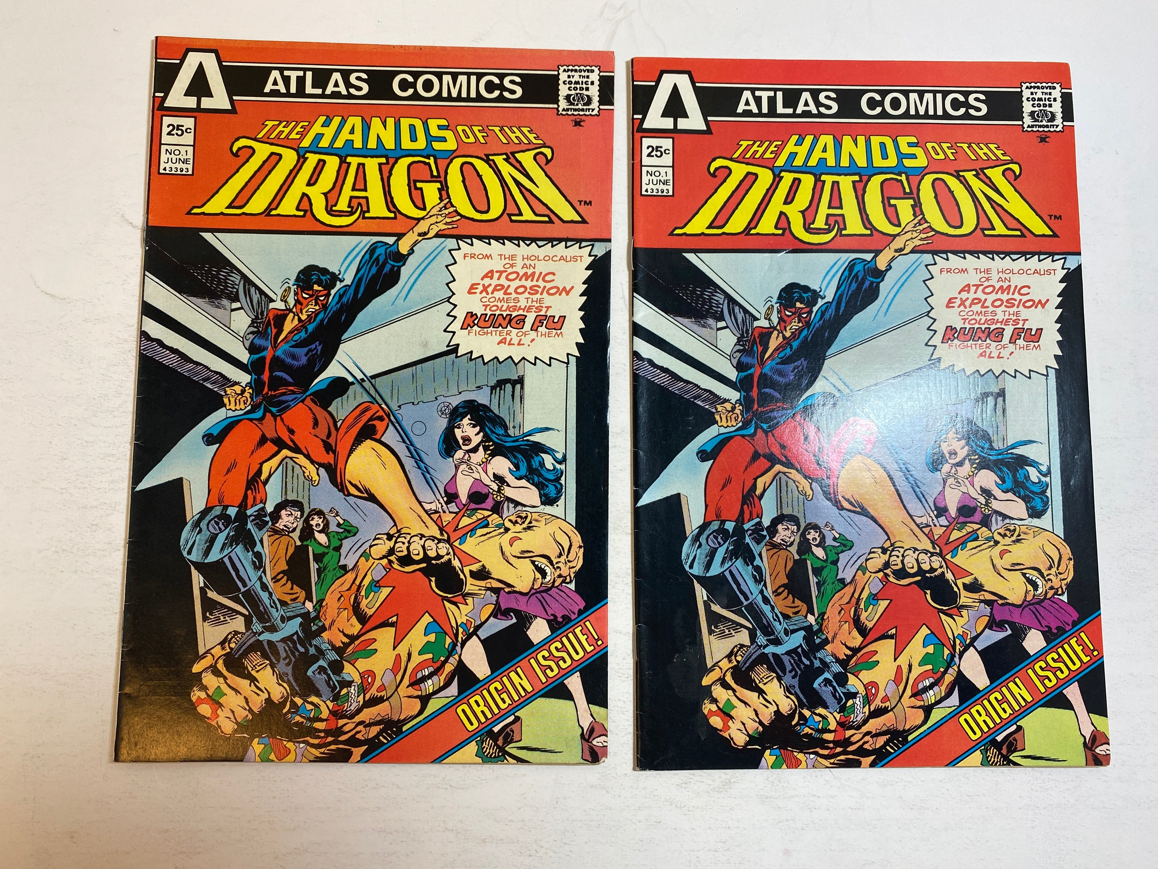Lot of 2 Hands of the Dragon No 1 Atlas Comics 1975