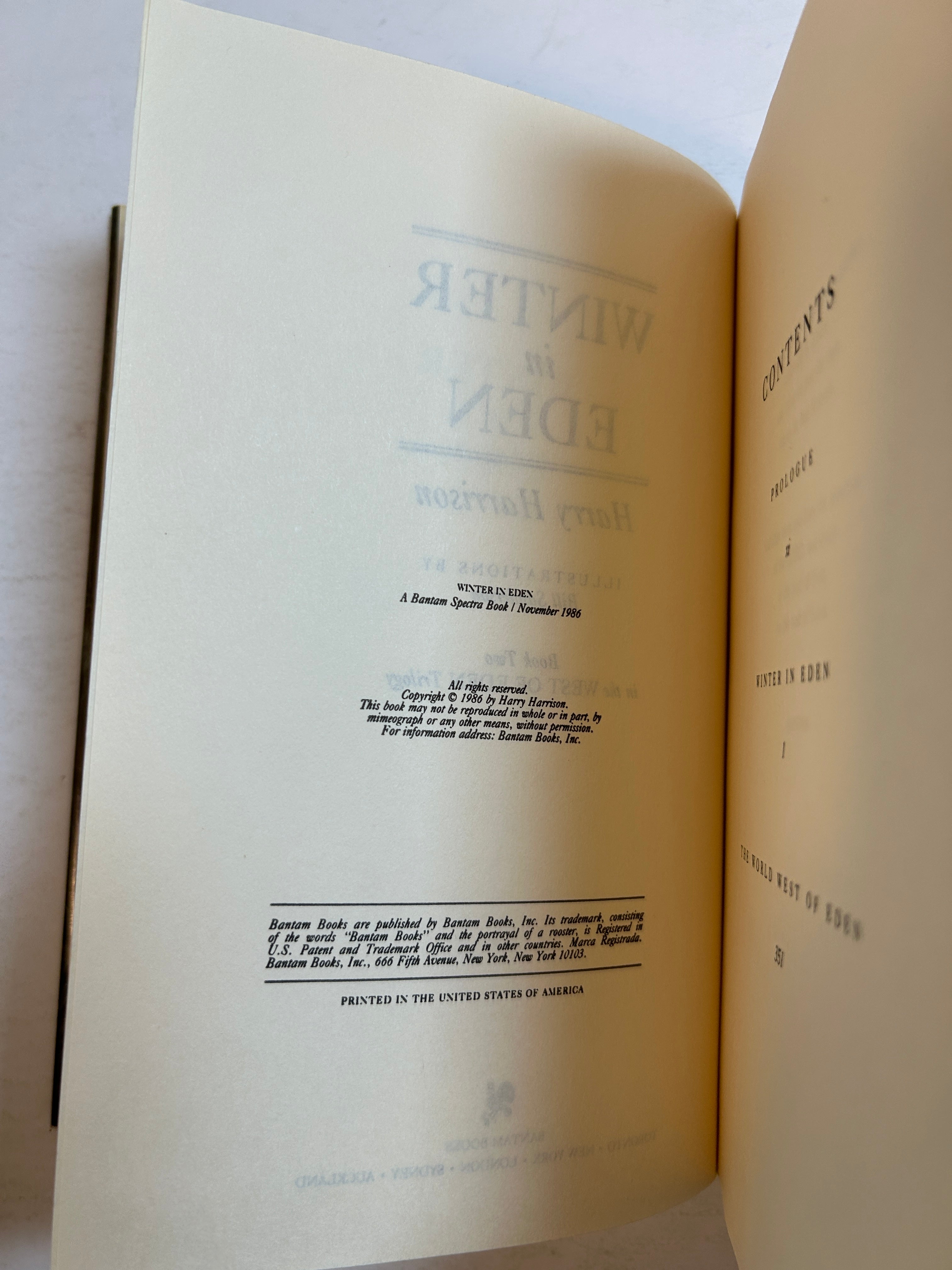 Lot of 2 Harry Harrison books Return to Eden/Winter in Eden BCE 1st Ed HCDJ