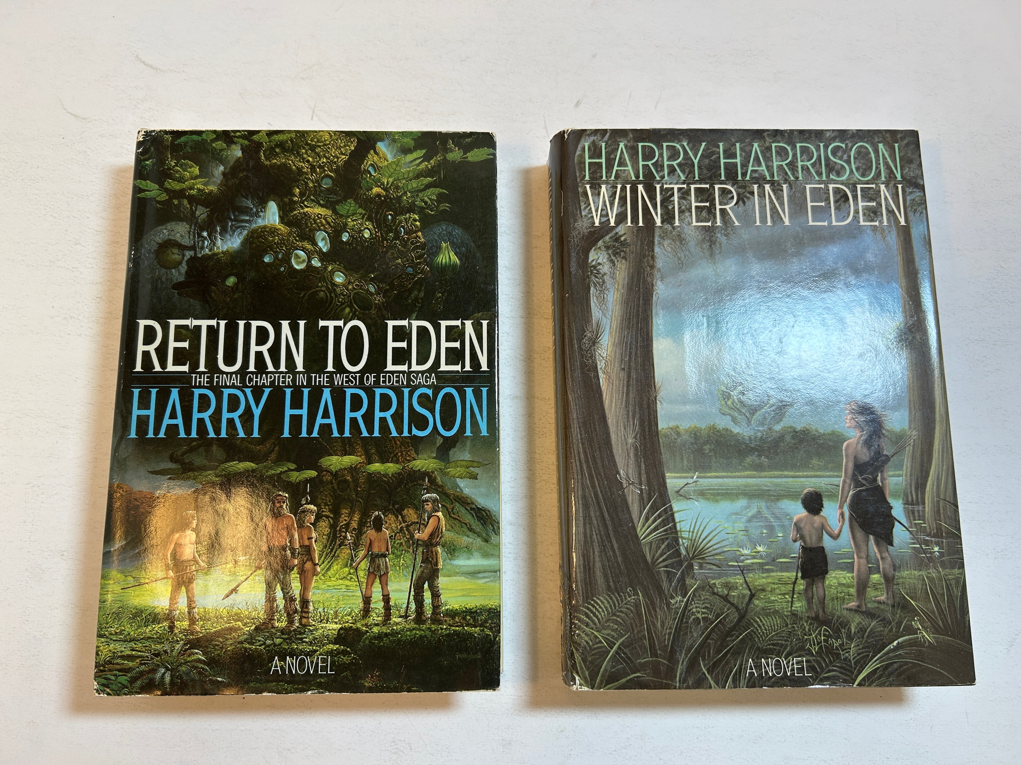 Lot of 2 Harry Harrison books Return to Eden/Winter in Eden BCE 1st Ed HCDJ