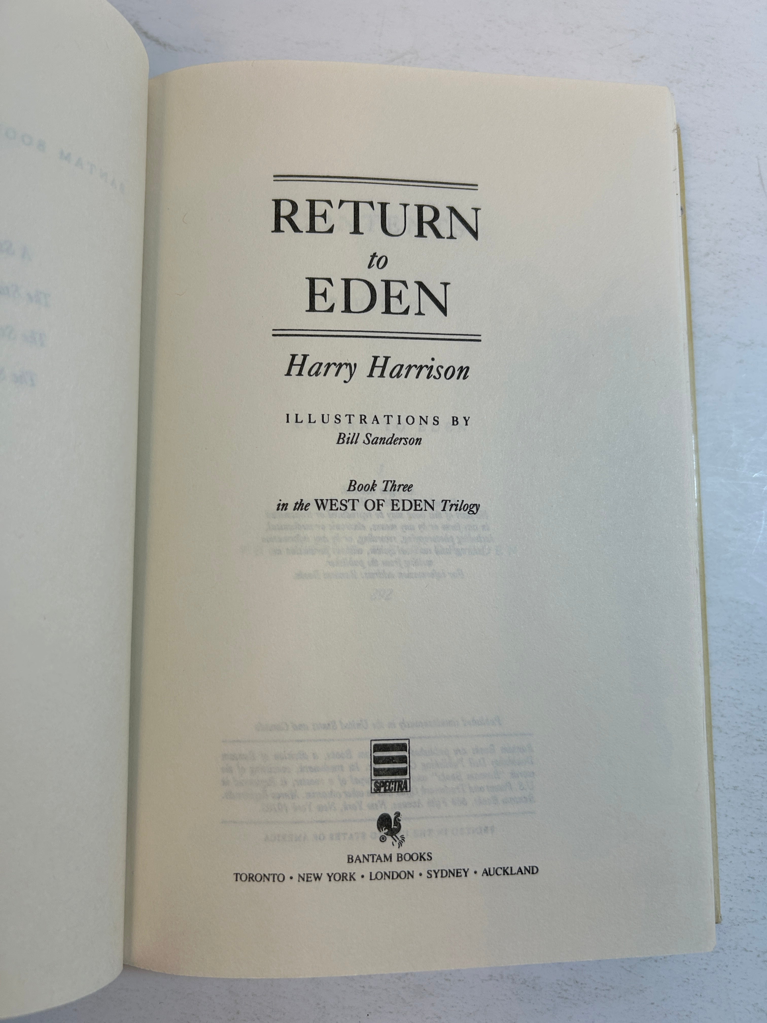 Lot of 2 Harry Harrison books Return to Eden/Winter in Eden BCE 1st Ed HCDJ