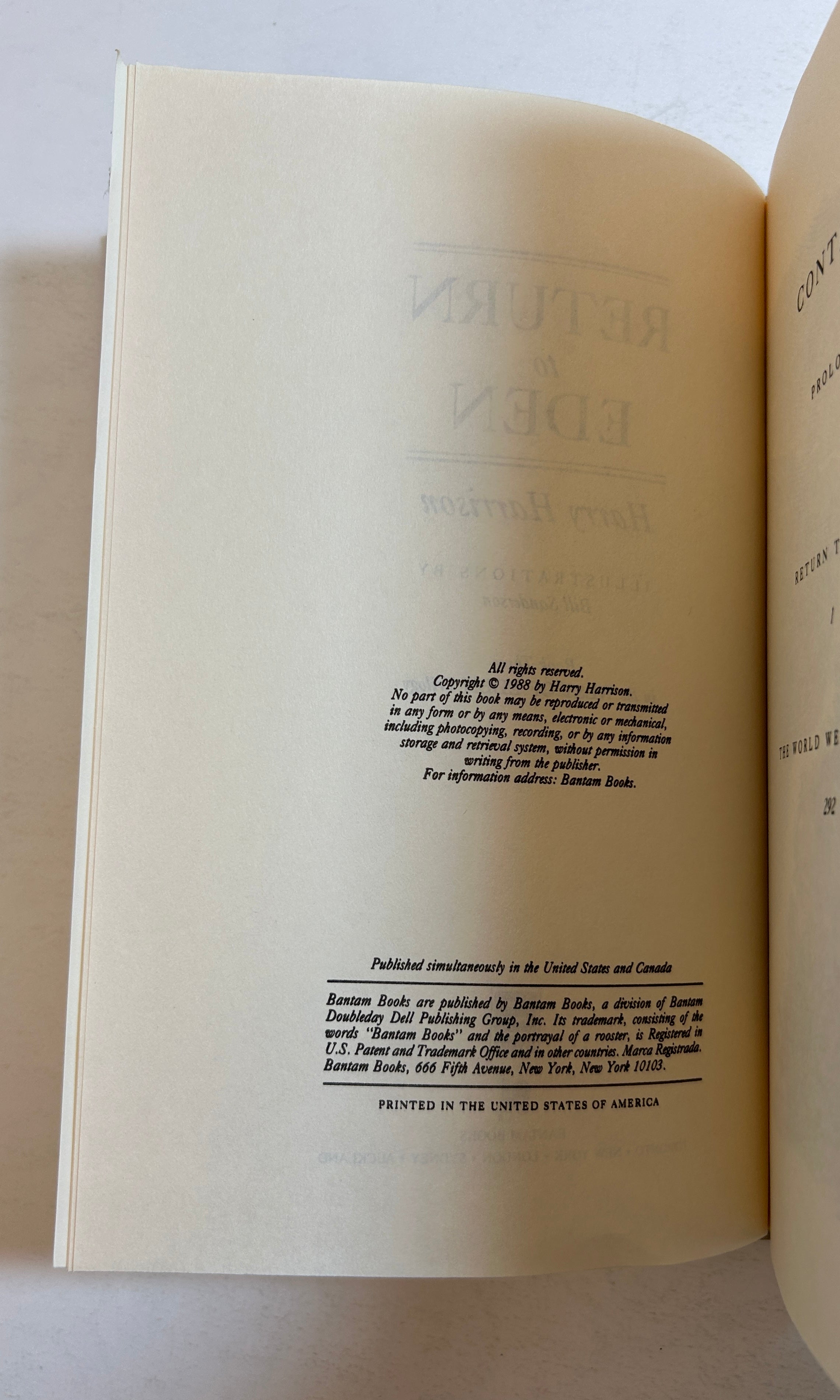 Lot of 2 Harry Harrison books Return to Eden/Winter in Eden BCE 1st Ed HCDJ