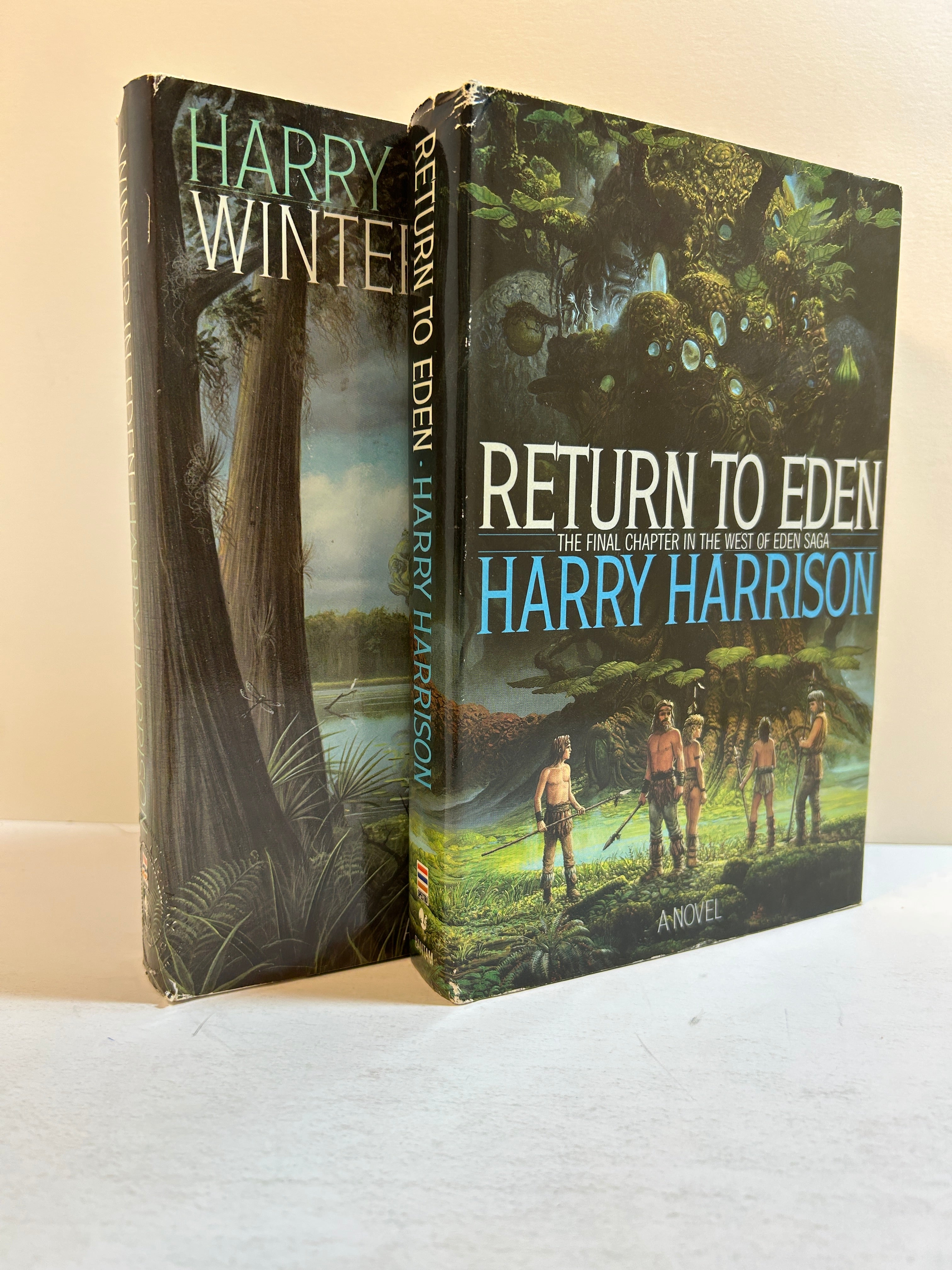 Lot of 2 Harry Harrison books Return to Eden/Winter in Eden BCE 1st Ed HCDJ