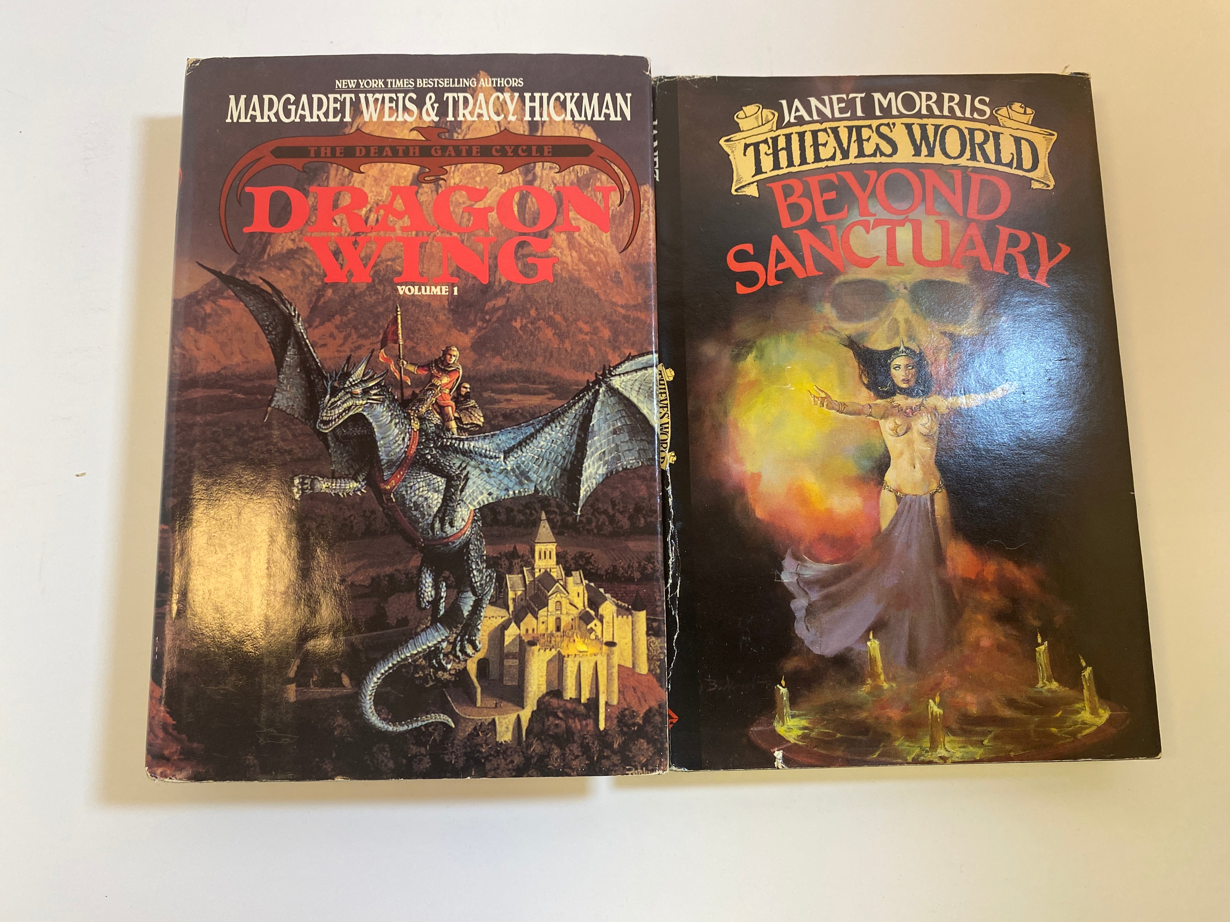 Lot of 2 HC Fantasy Beyond Sanctuary Dragon Wing Volume 1  HCDJ 1985-1990