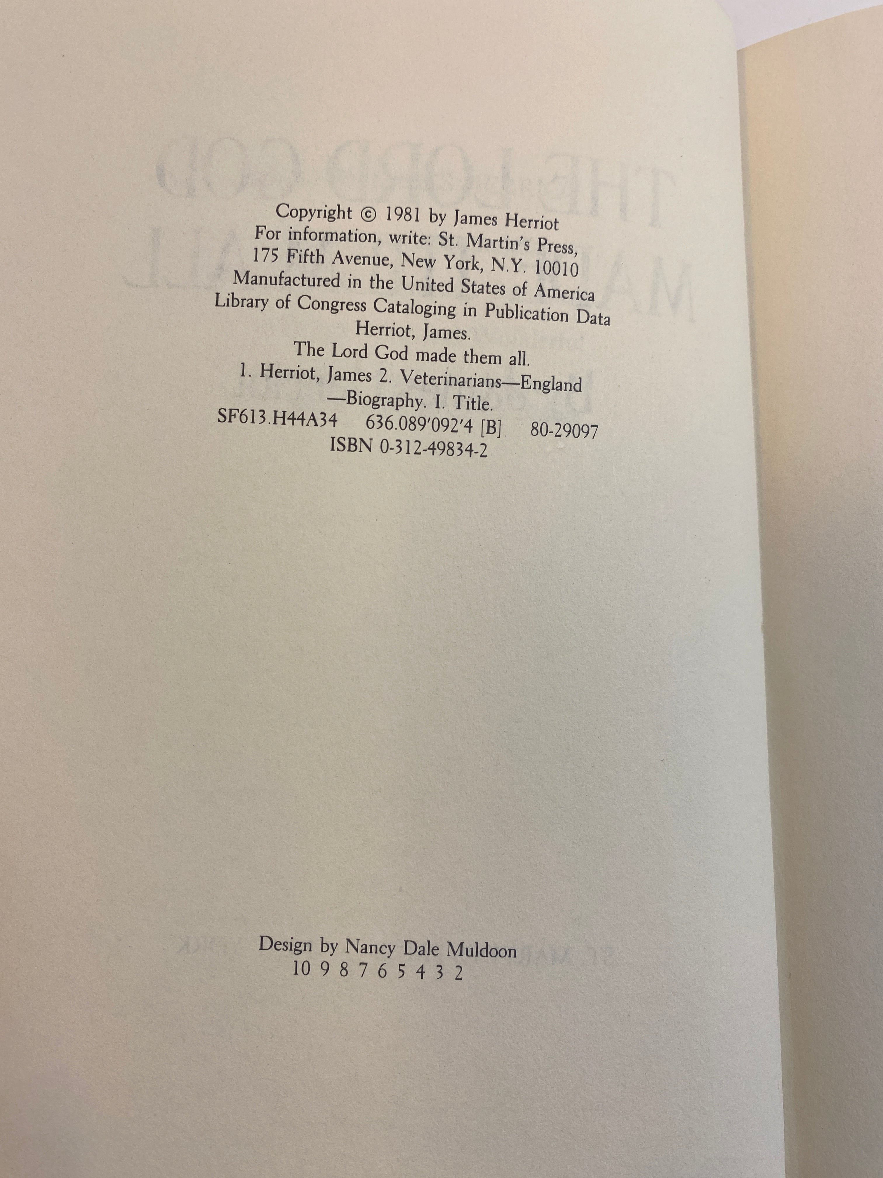 Lot of 2 James Herriot HCDJ Wise and Wonderful Lord God Made Them