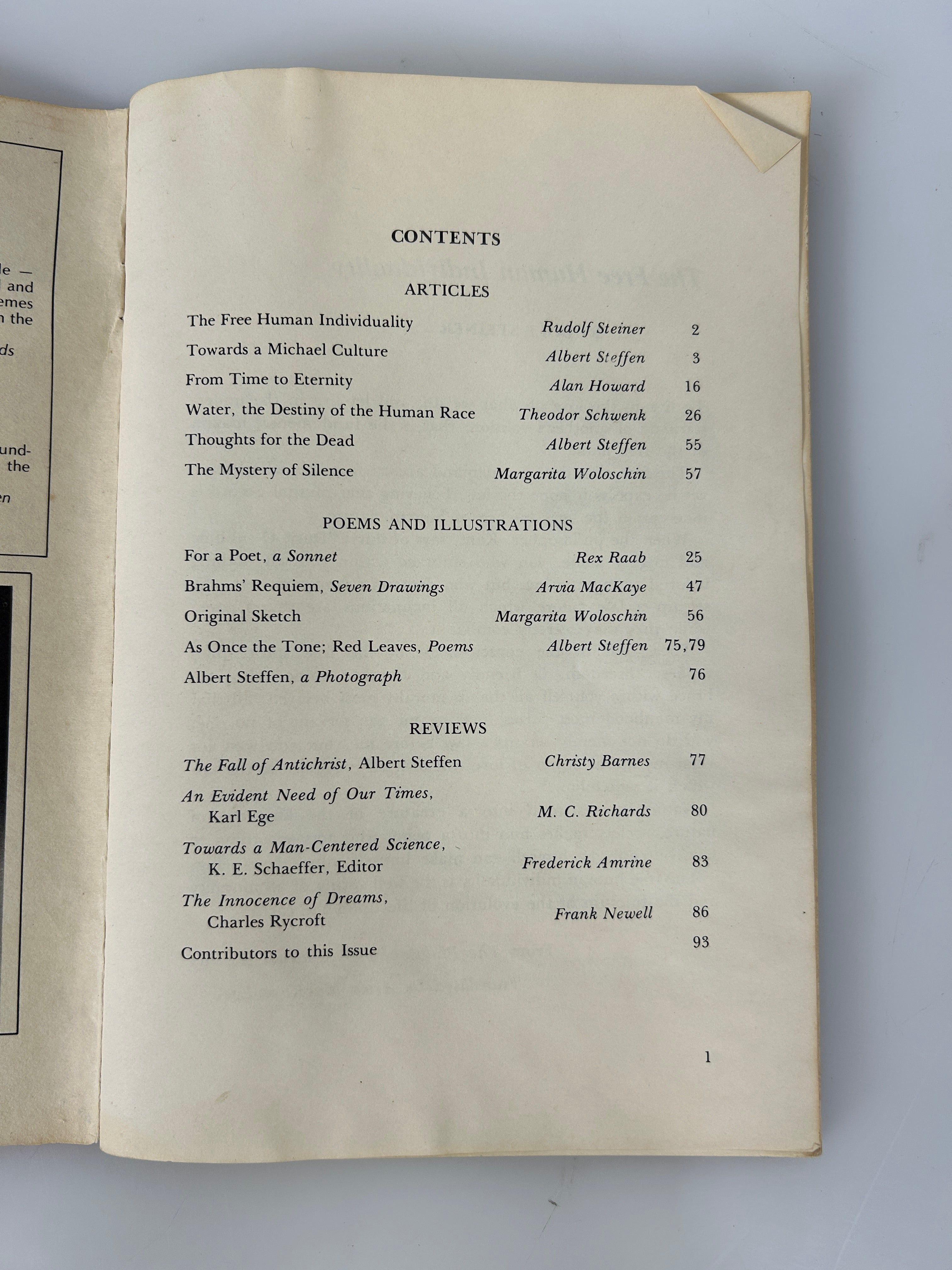 Lot of 2 Journal of Anthroposopy Autumn 1978-1979 SC