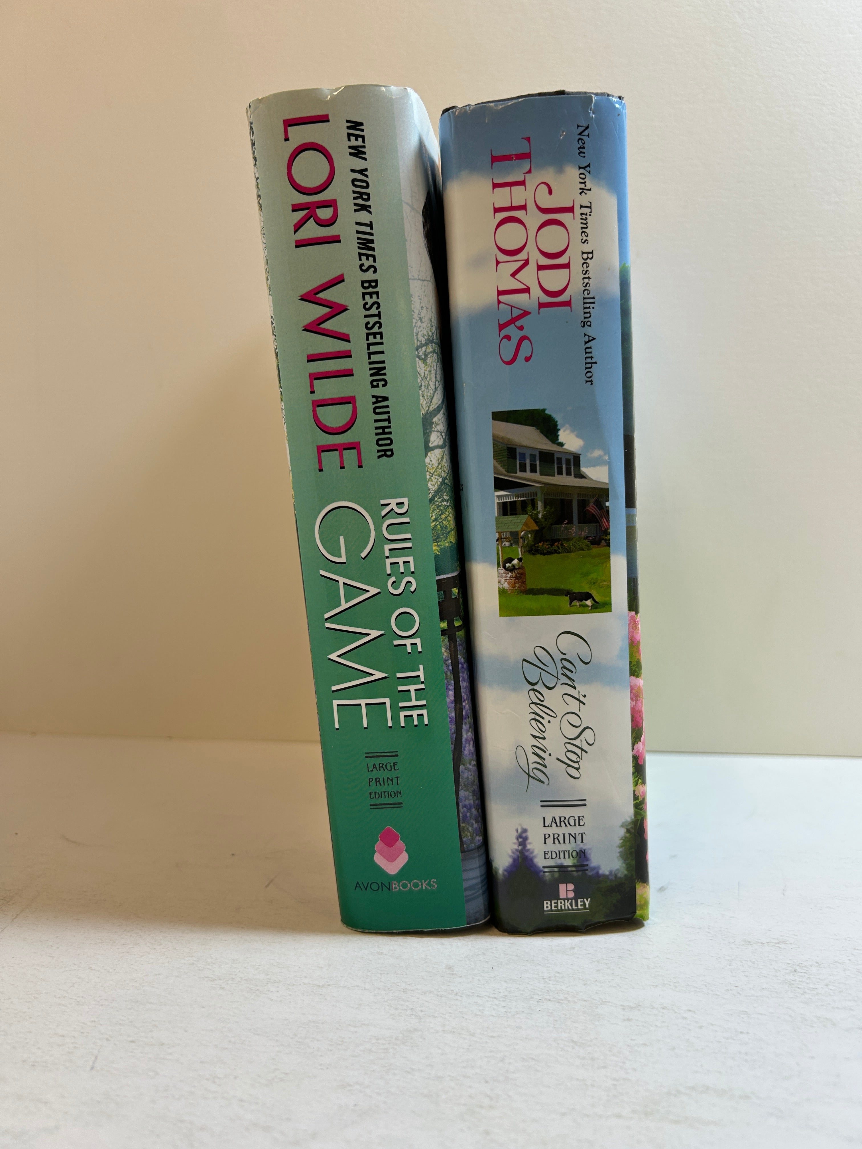 Lot of 2 LARGE PRINT Hardcover Romance Lori Wilde/Jodi Thomas HCDJ