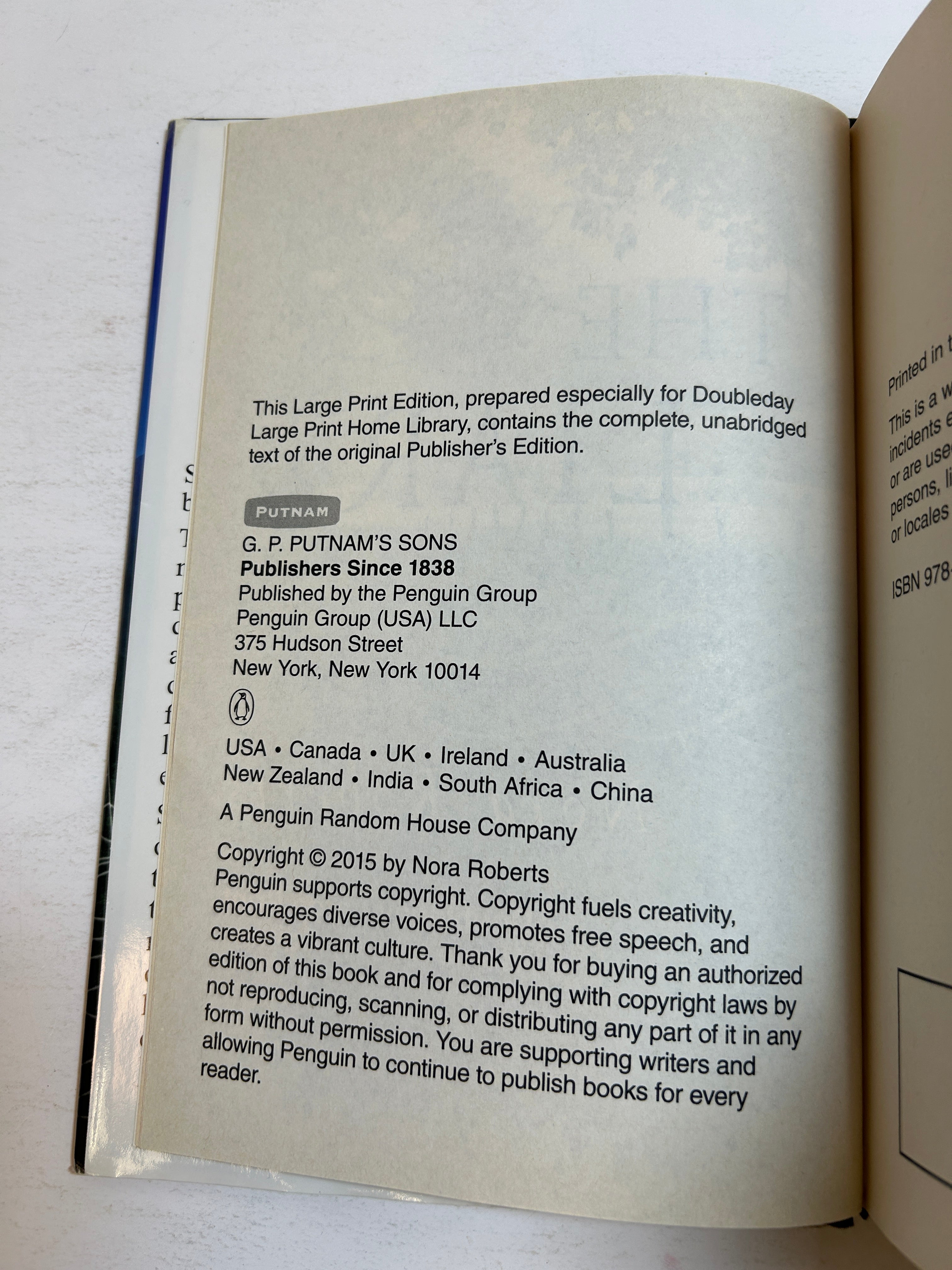 Lot of 2 LARGE PRINT Hardcover Romances Nora Roberts/Emily March HCDJ