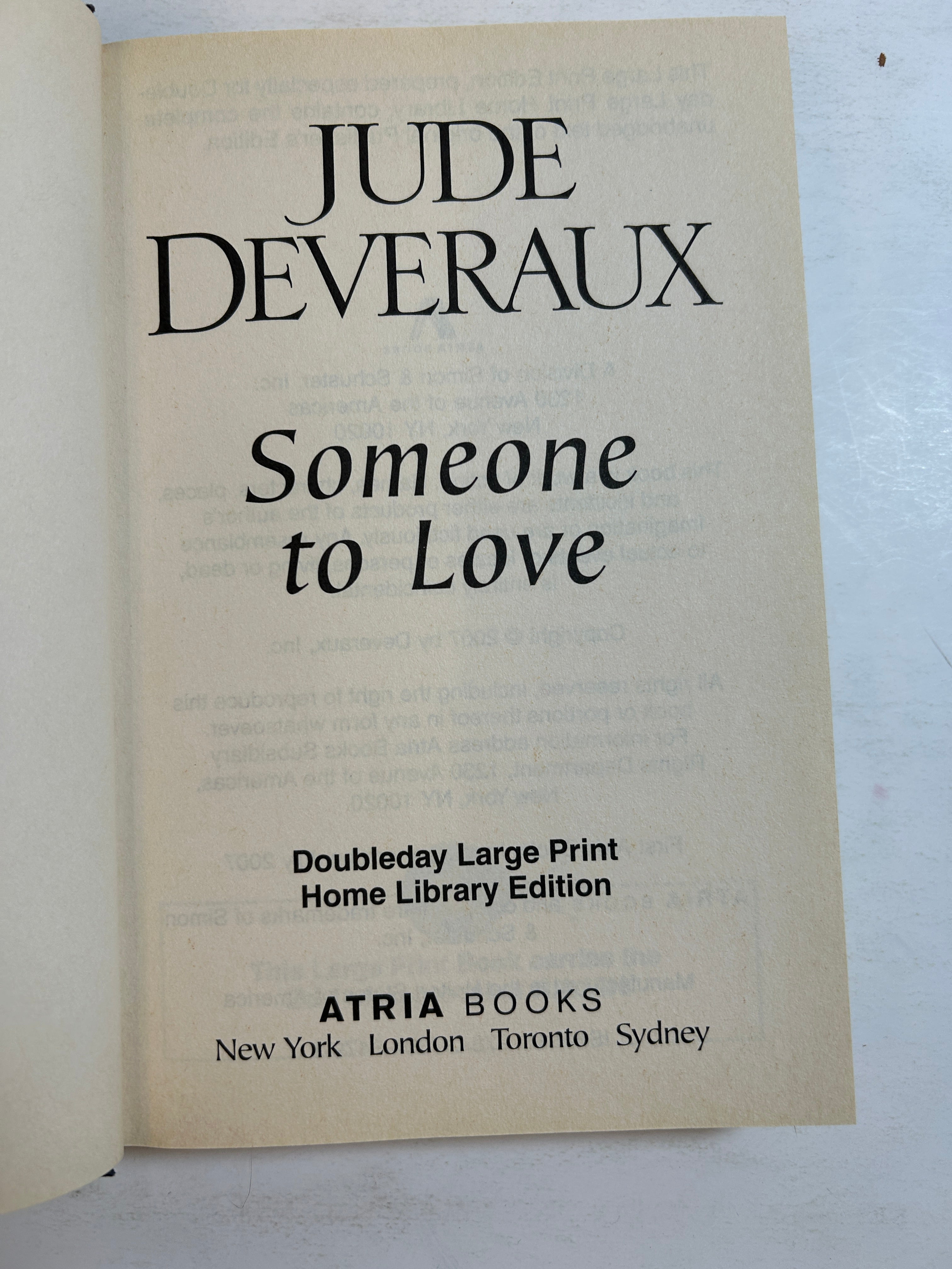 Lot of 2 LARGE PRINT Jude Deveraux Hardcover Romance HCDJ