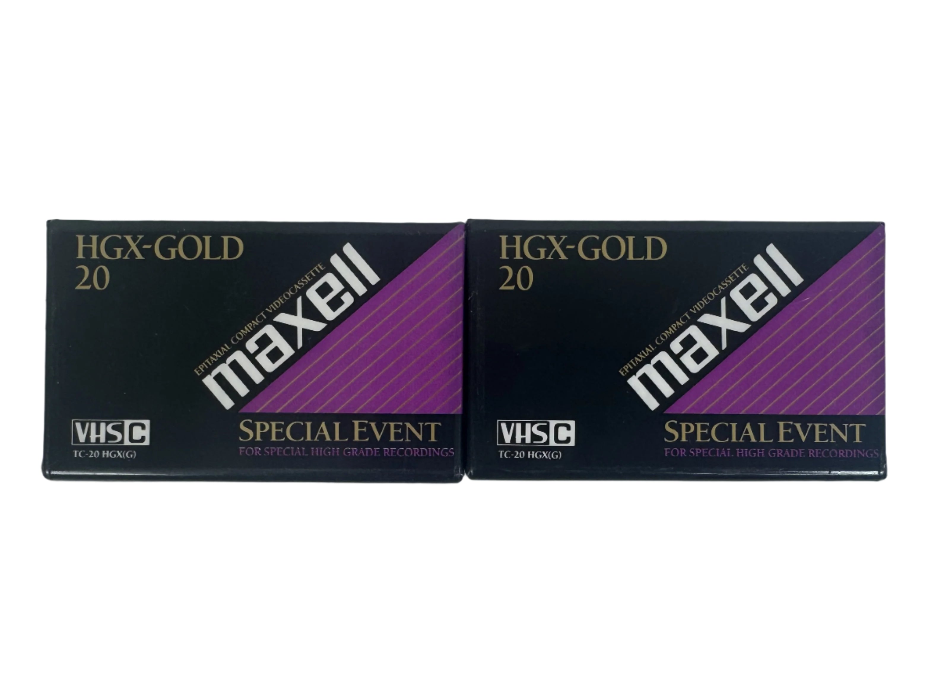 Lot of 2 Maxell TC-20 HGX-Gold 20 VHSC