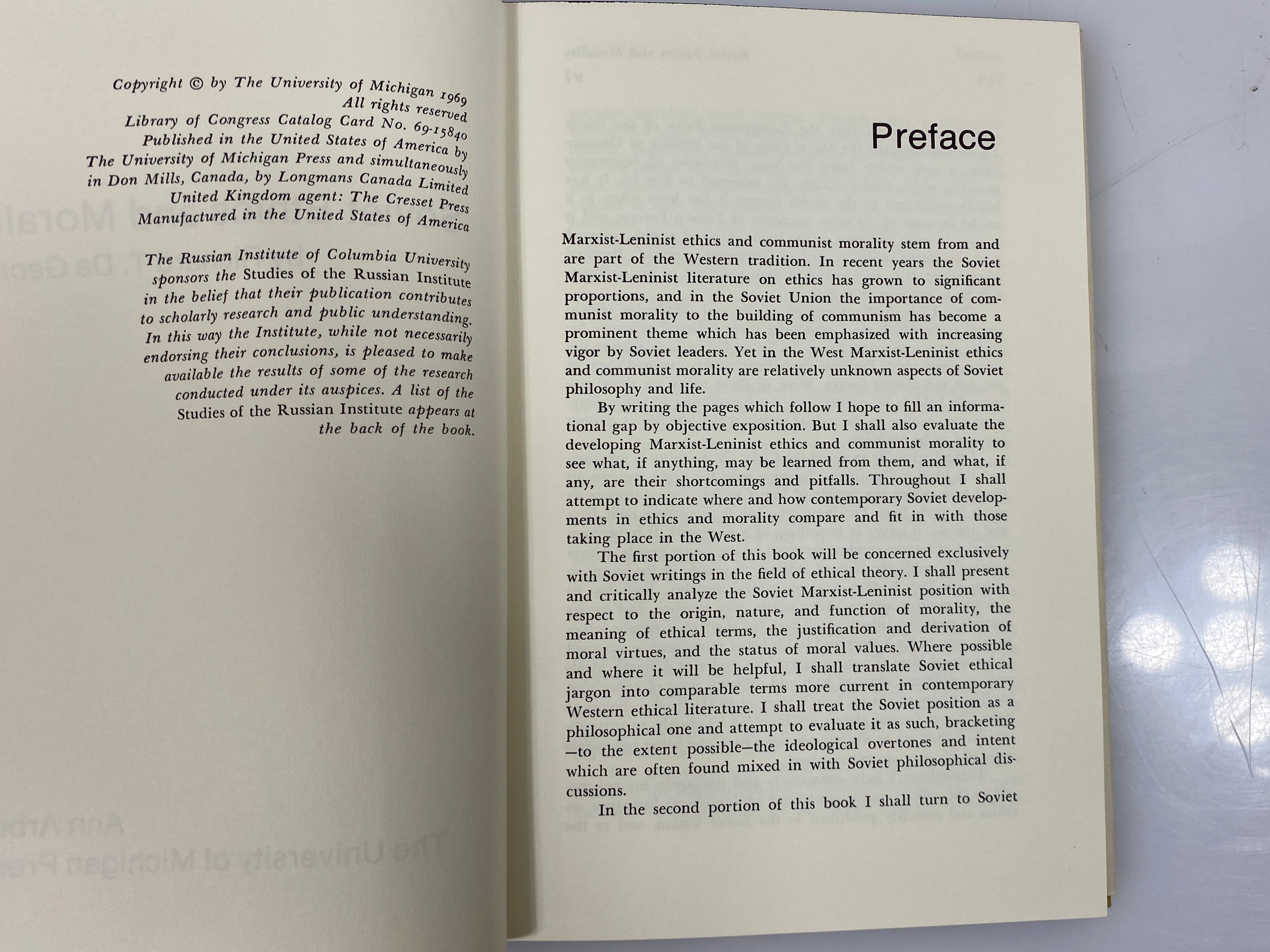 Lot of 2 Patterns of Soviet Thought/Soviet Ethics by De George 1966-69 HC DJ