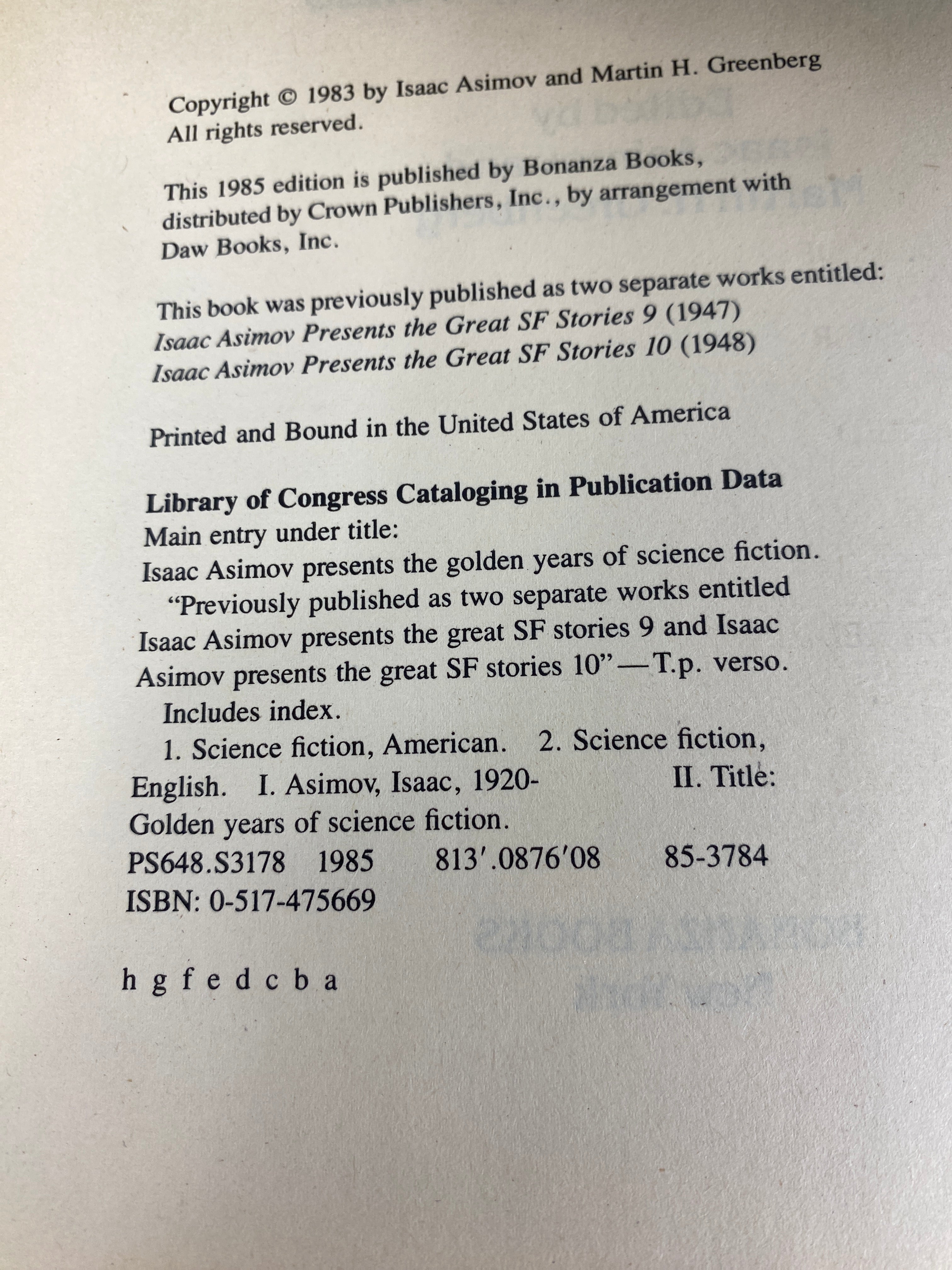 Lot of 2 Science Fiction Edited Volumes Asimov HC 1980-1985