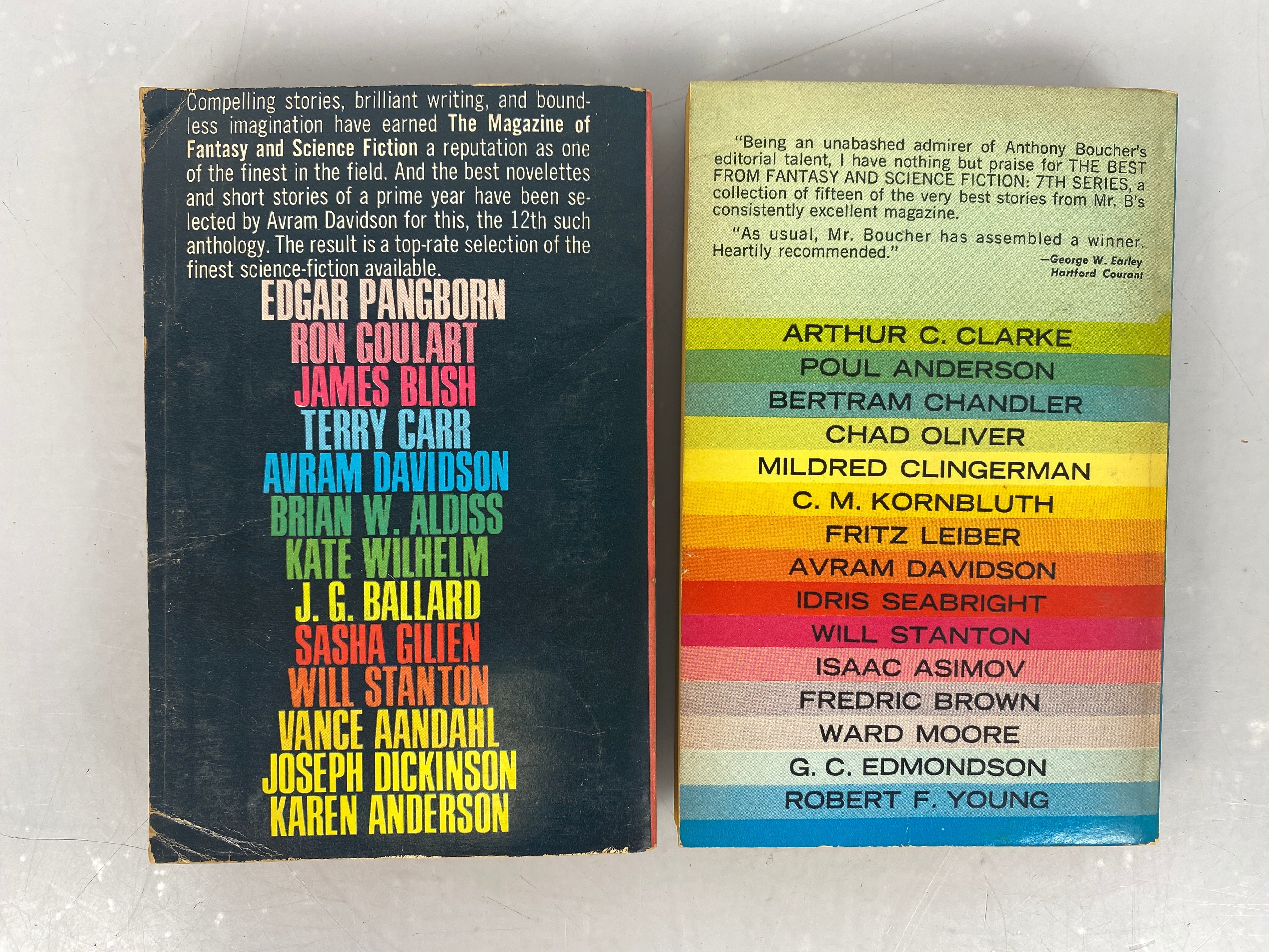 Lot of 2 Science Fiction paperbacks Best from Fantasy and Science Fiction 1958-1963