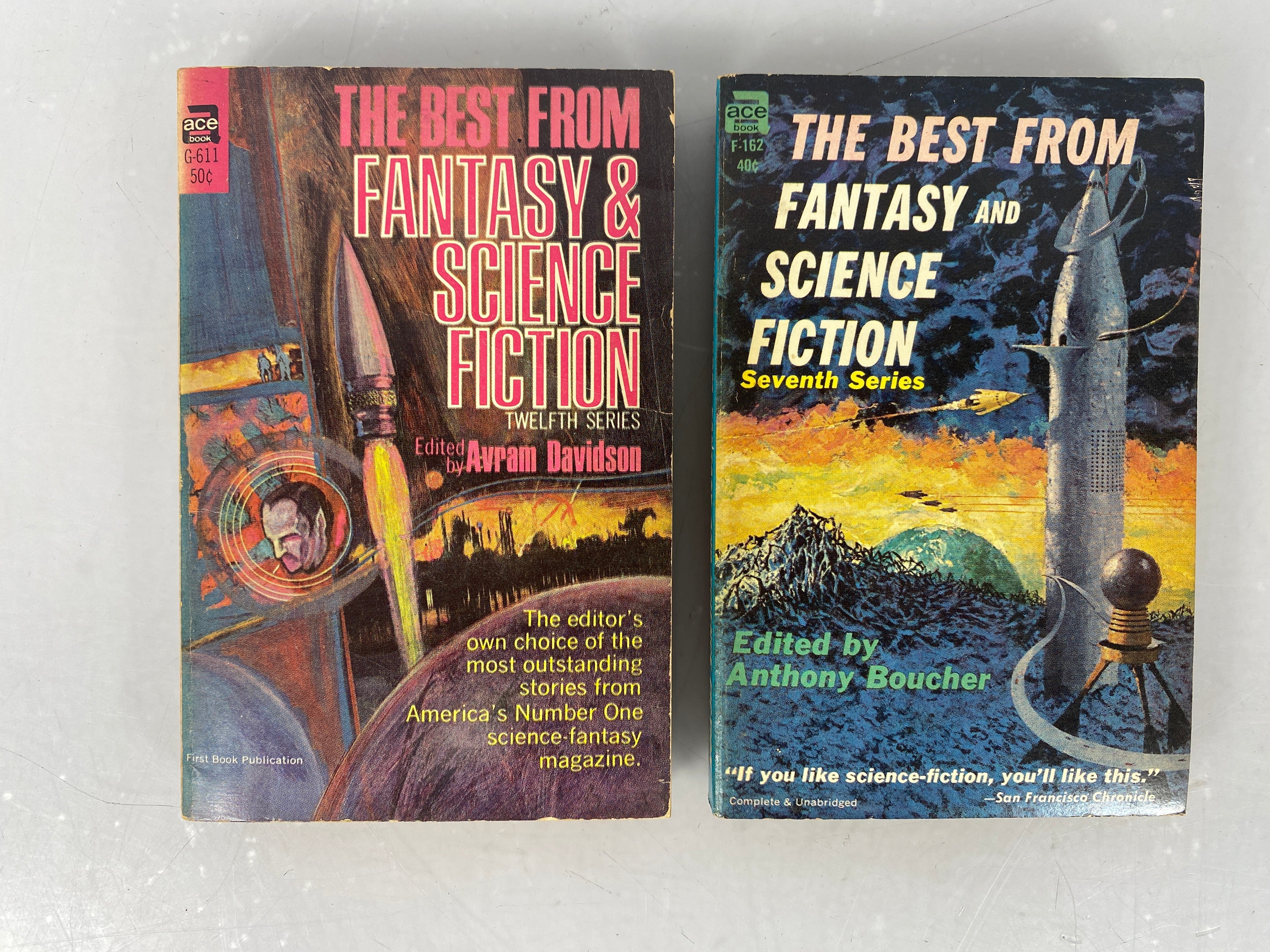 Lot of 2 Science Fiction paperbacks Best from Fantasy and Science Fiction 1958-1963