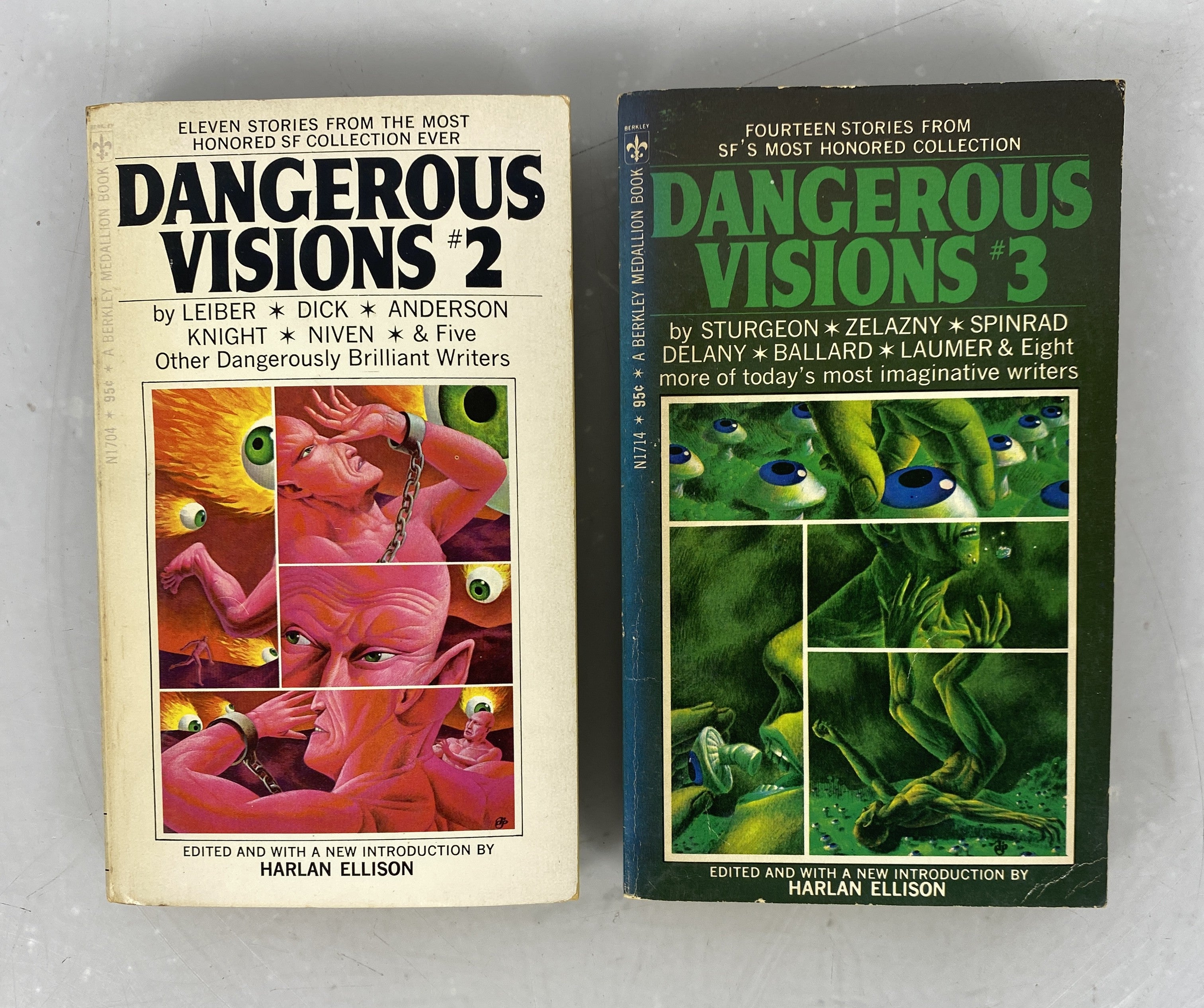Lot of 2 Science Fiction Paperbacks Dangerous Visions 2 and 3 1969
