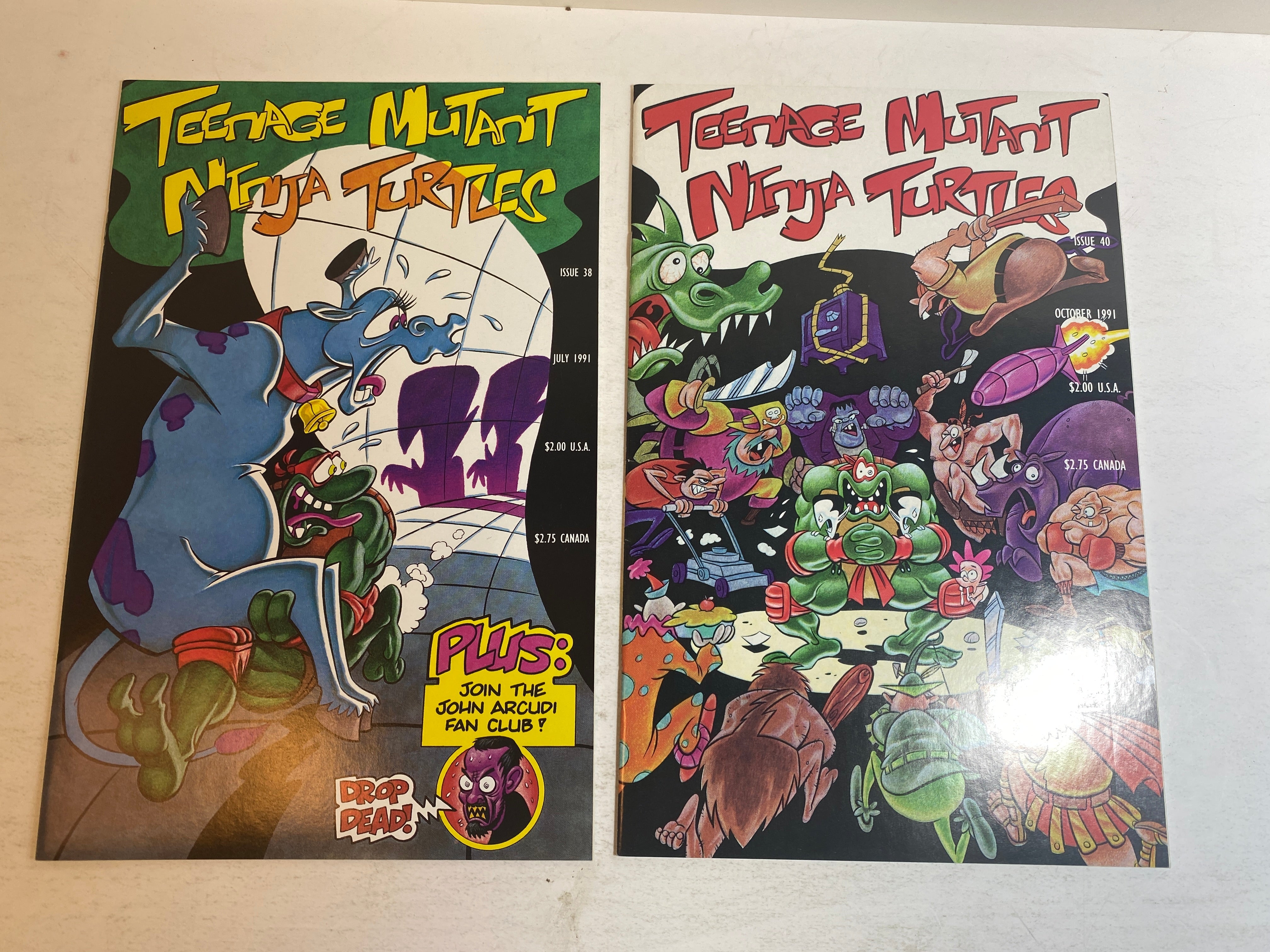 Lot of 2 Teenage Mutant Ninja Turtles Mirage Comics 1991