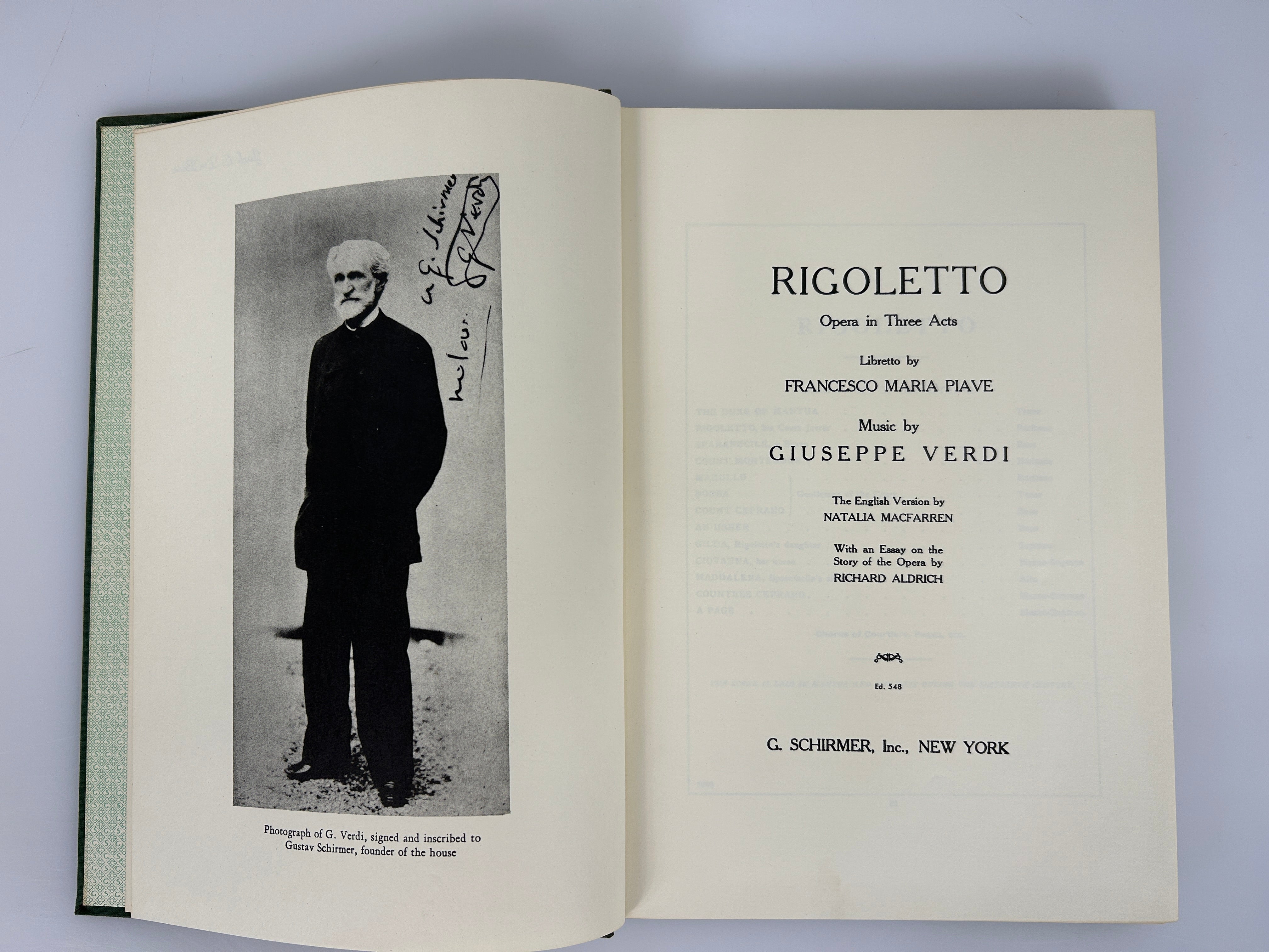 Lot of 2 Verdi Bilingual Opera Scores Rigoletto/Il Trovatore Schirmer HC