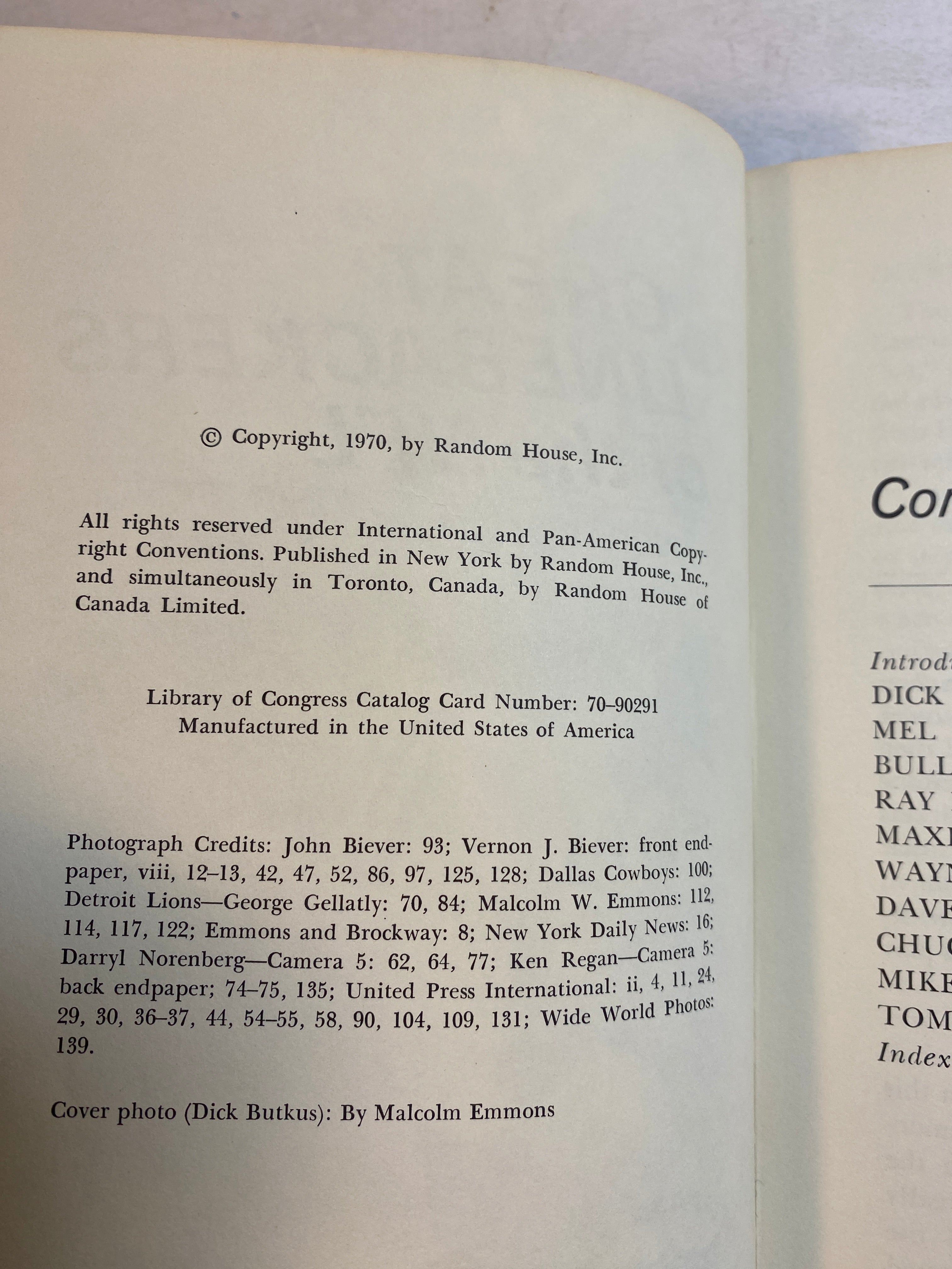 Lot of 2 Vintage NFL Books Linebackers / Great Moments HC 1969-1970