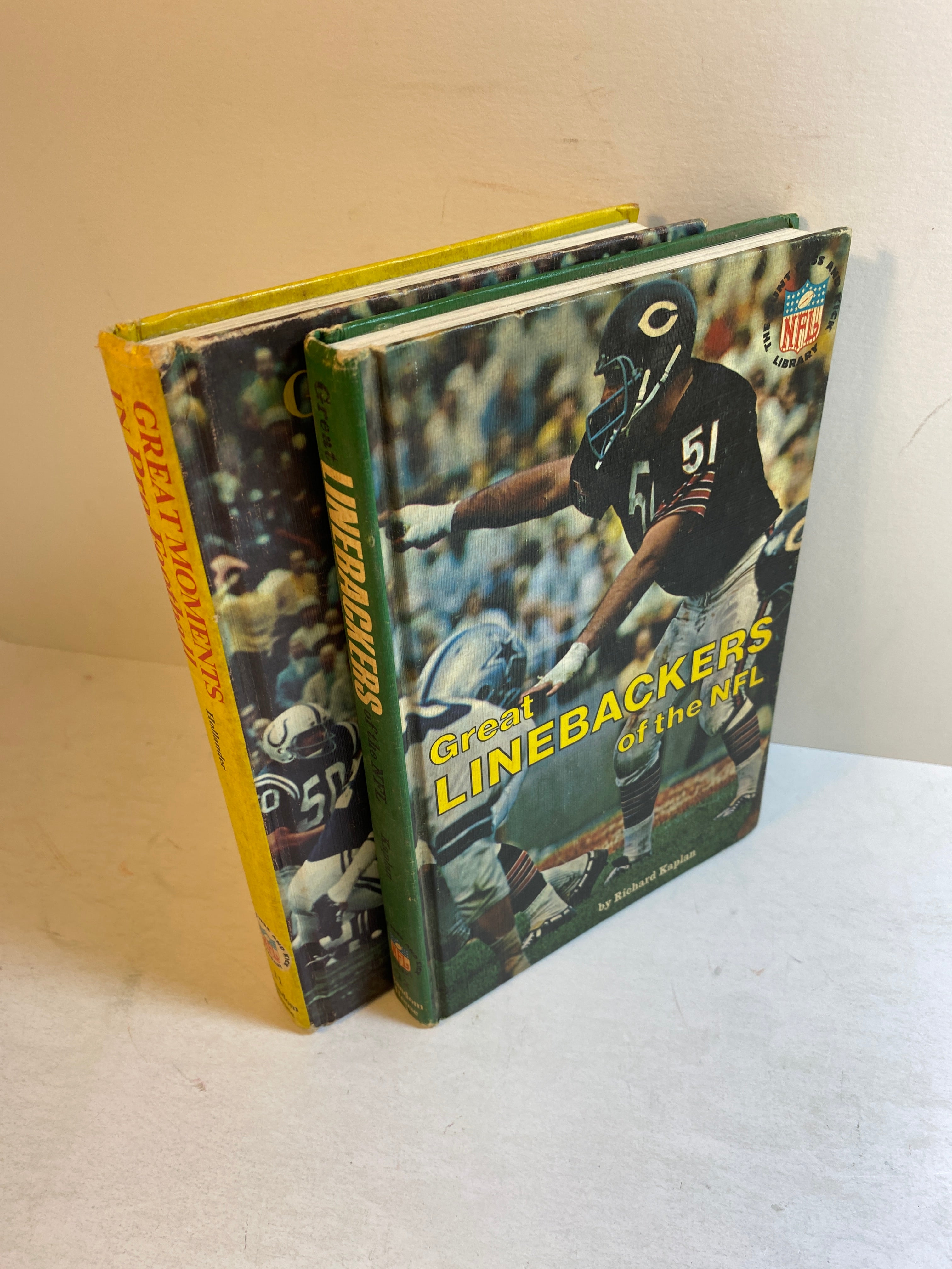 Lot of 2 Vintage NFL Books Linebackers / Great Moments HC 1969-1970