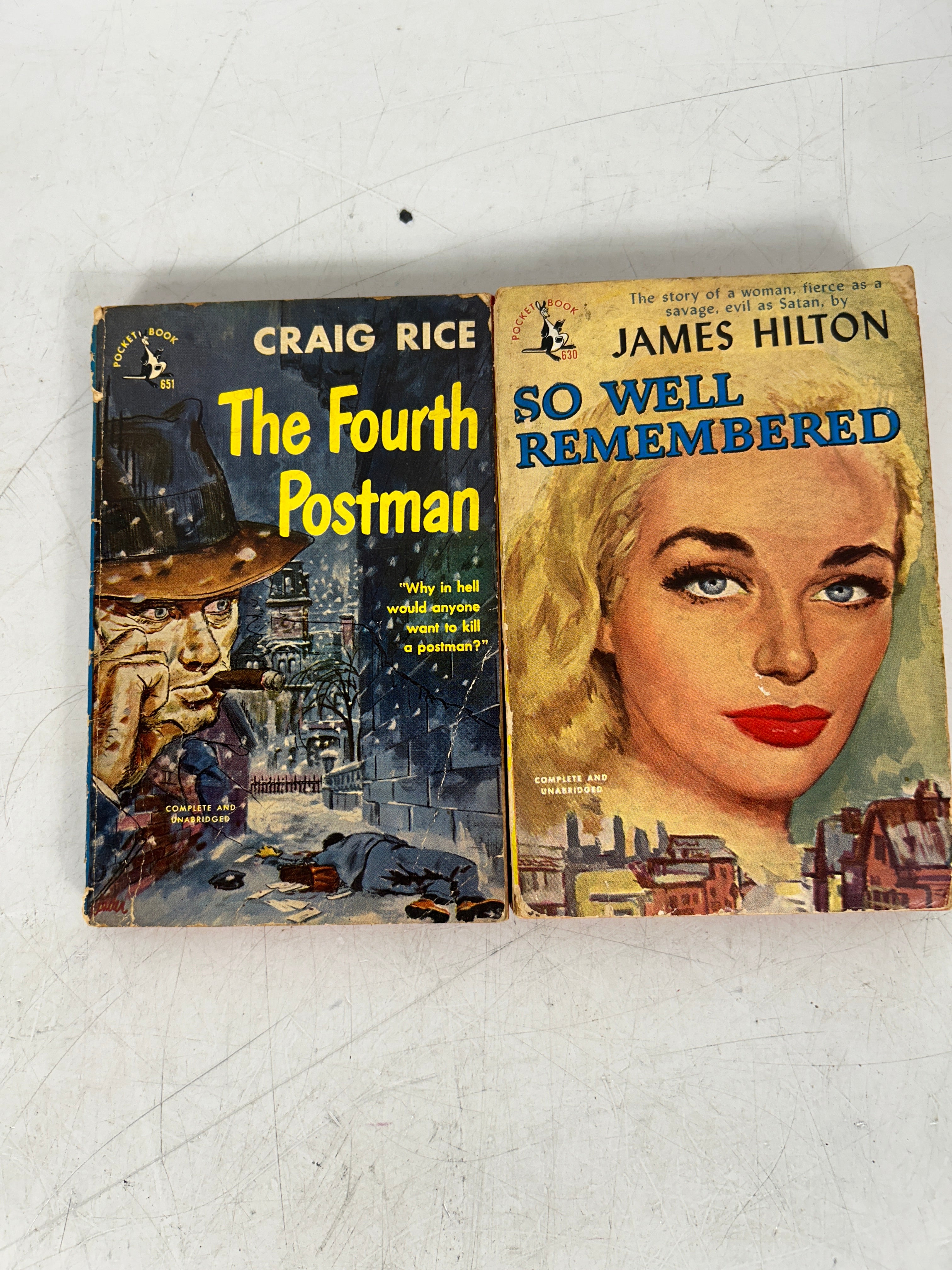 Lot of 2 Vintage Pulp Pocket Book Mystery Paperbacks 1945-1948 SC