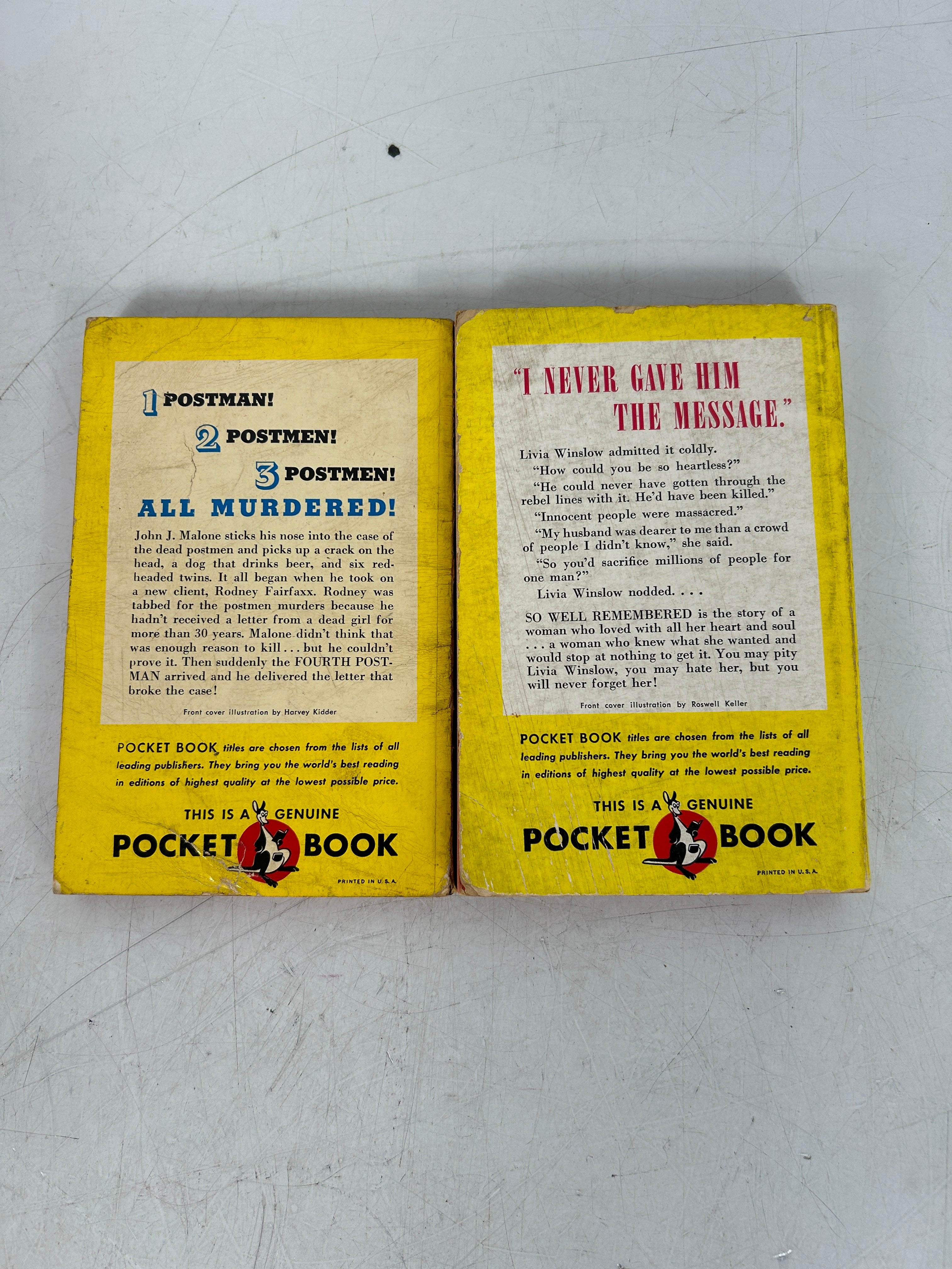 Lot of 2 Vintage Pulp Pocket Book Mystery Paperbacks 1945-1948 SC