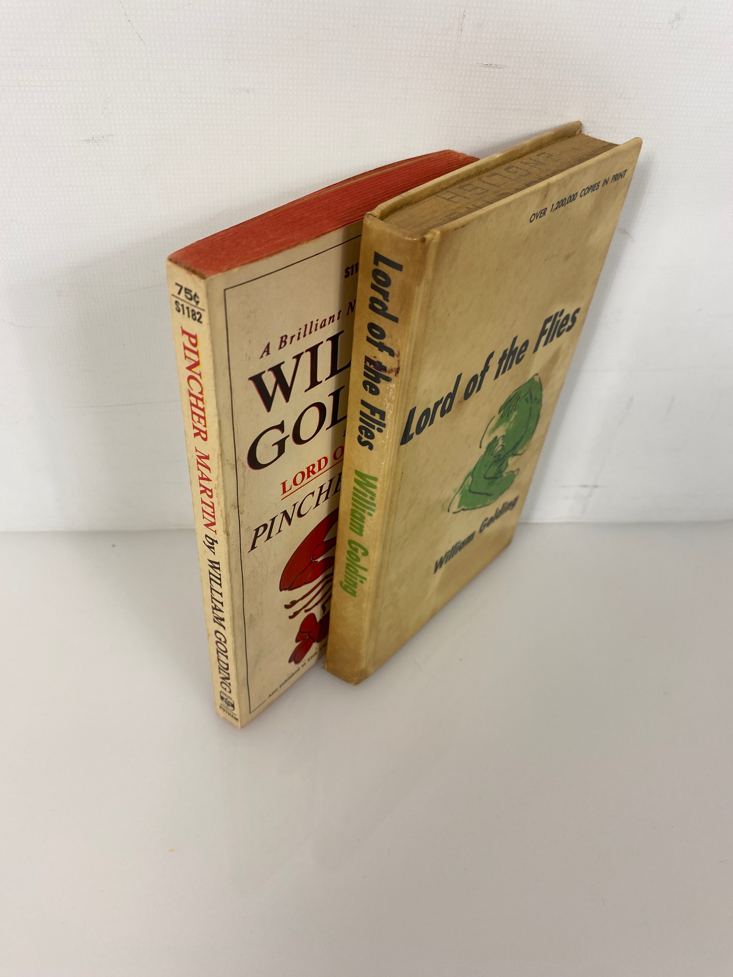 Lot of 2 William Golding Lord of the Flies Pincher Martin paperbacks 1959-1966