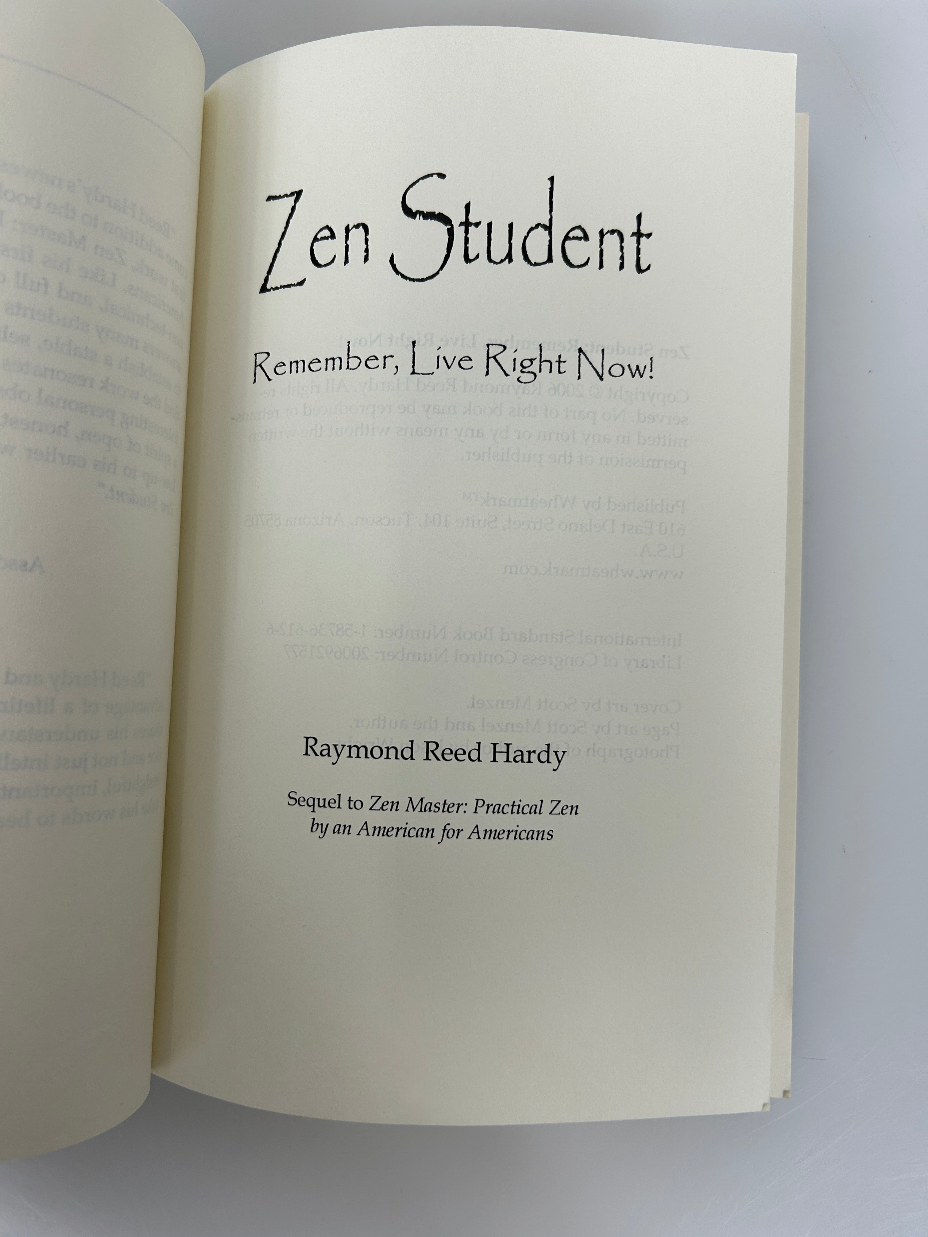 Lot of 2 Zen Studies: Zen Student/Zen Master by Raymond Reed Hardy, PhD SC
