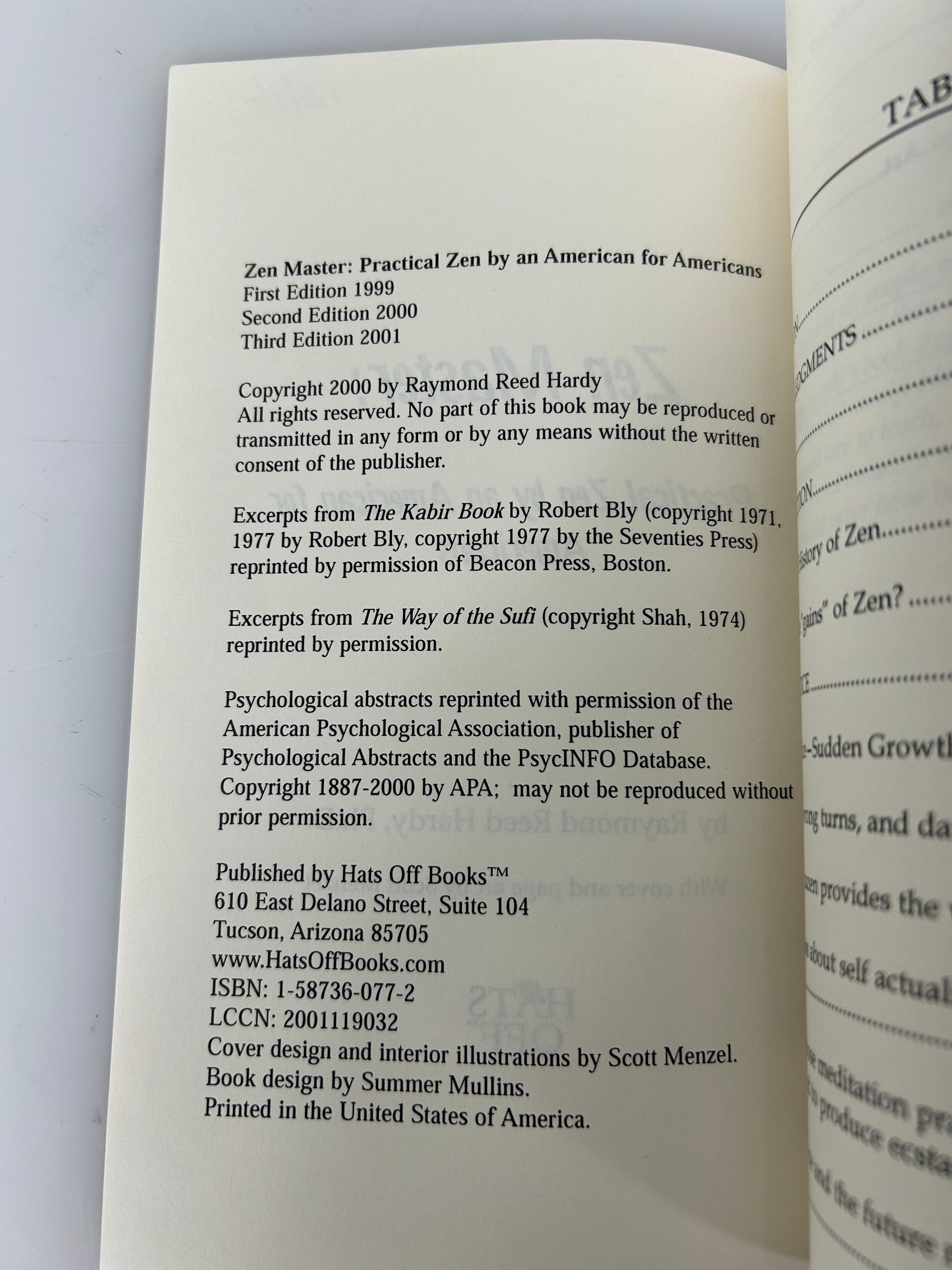 Lot of 2 Zen Studies: Zen Student/Zen Master by Raymond Reed Hardy, PhD SC