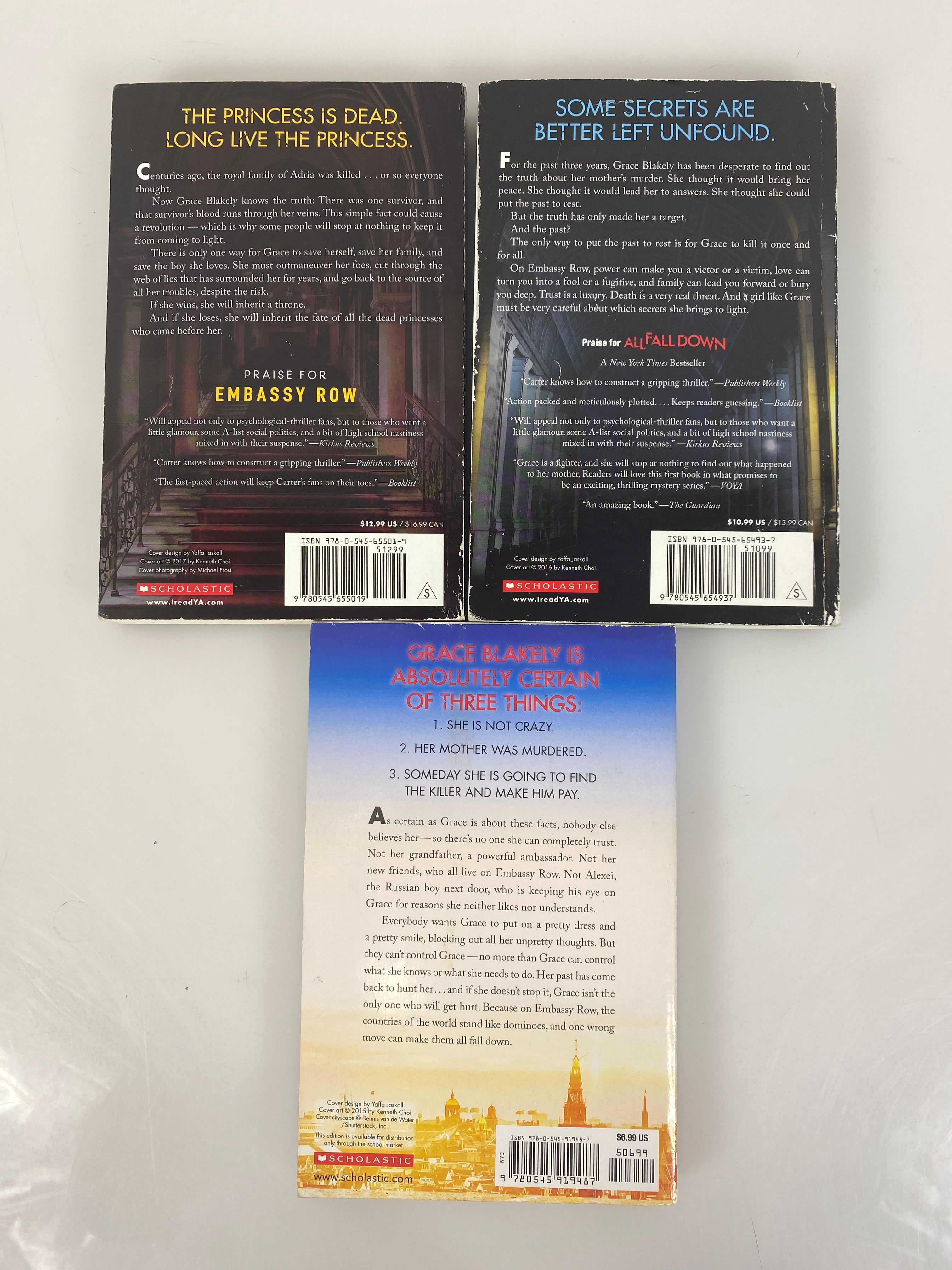 Lot of 3 Ally Carter Embassy Row Novels 1-3 2015-2018