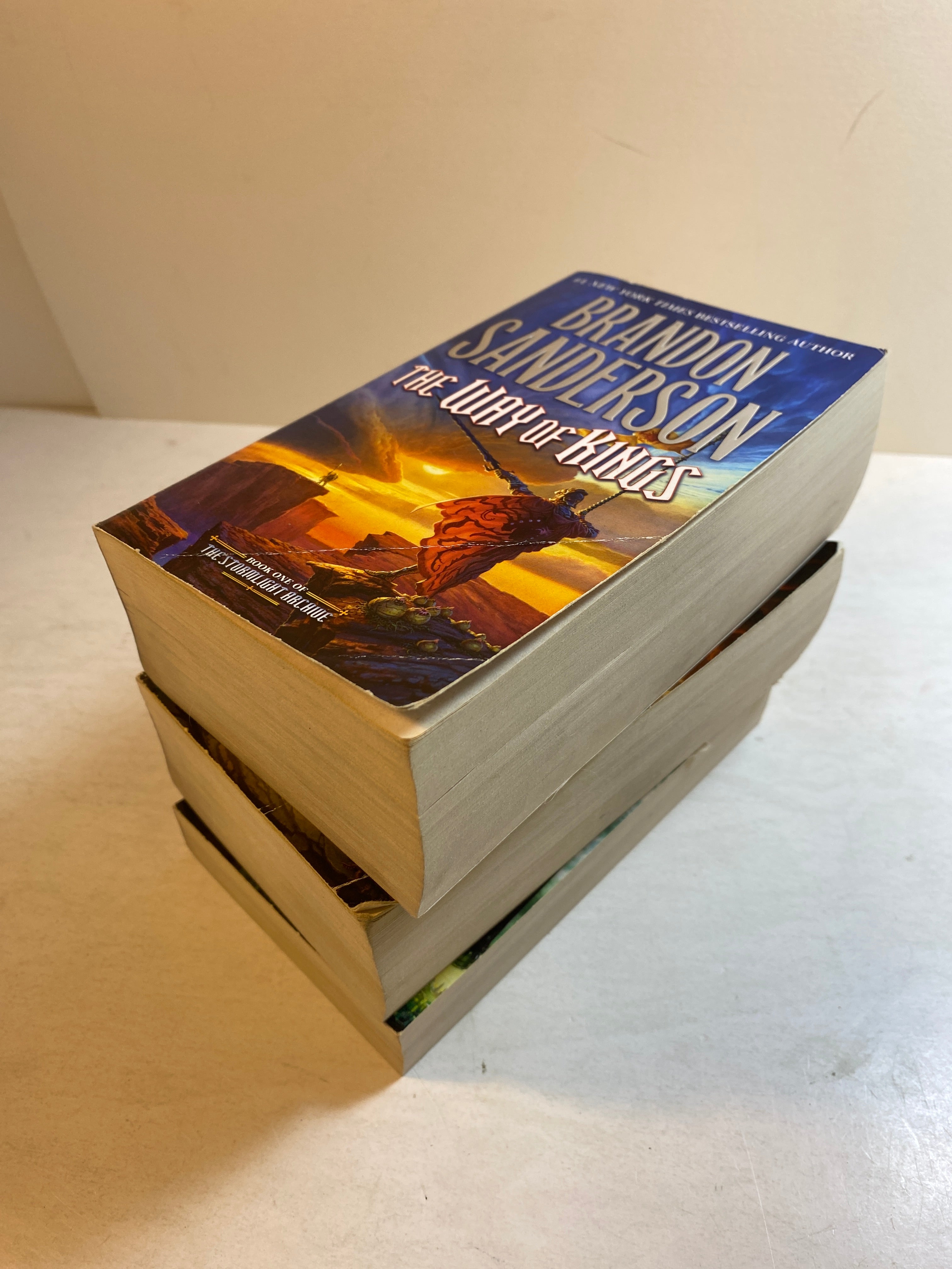 Lot of 3 Brandon Sanderson Elantris Stormlight Paperbacks 2006-2014