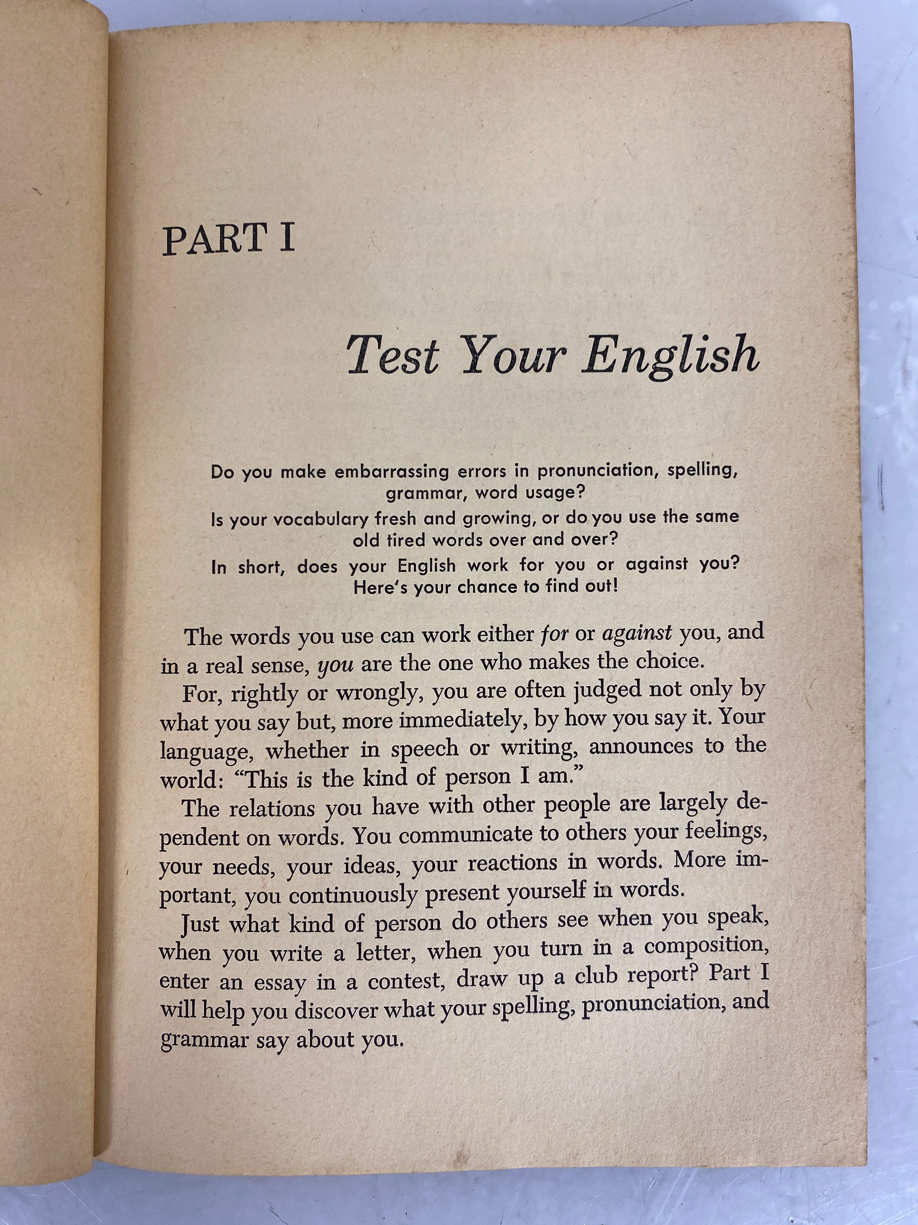 Lot of 3 English Study Books for Adults 1956-1966 SC