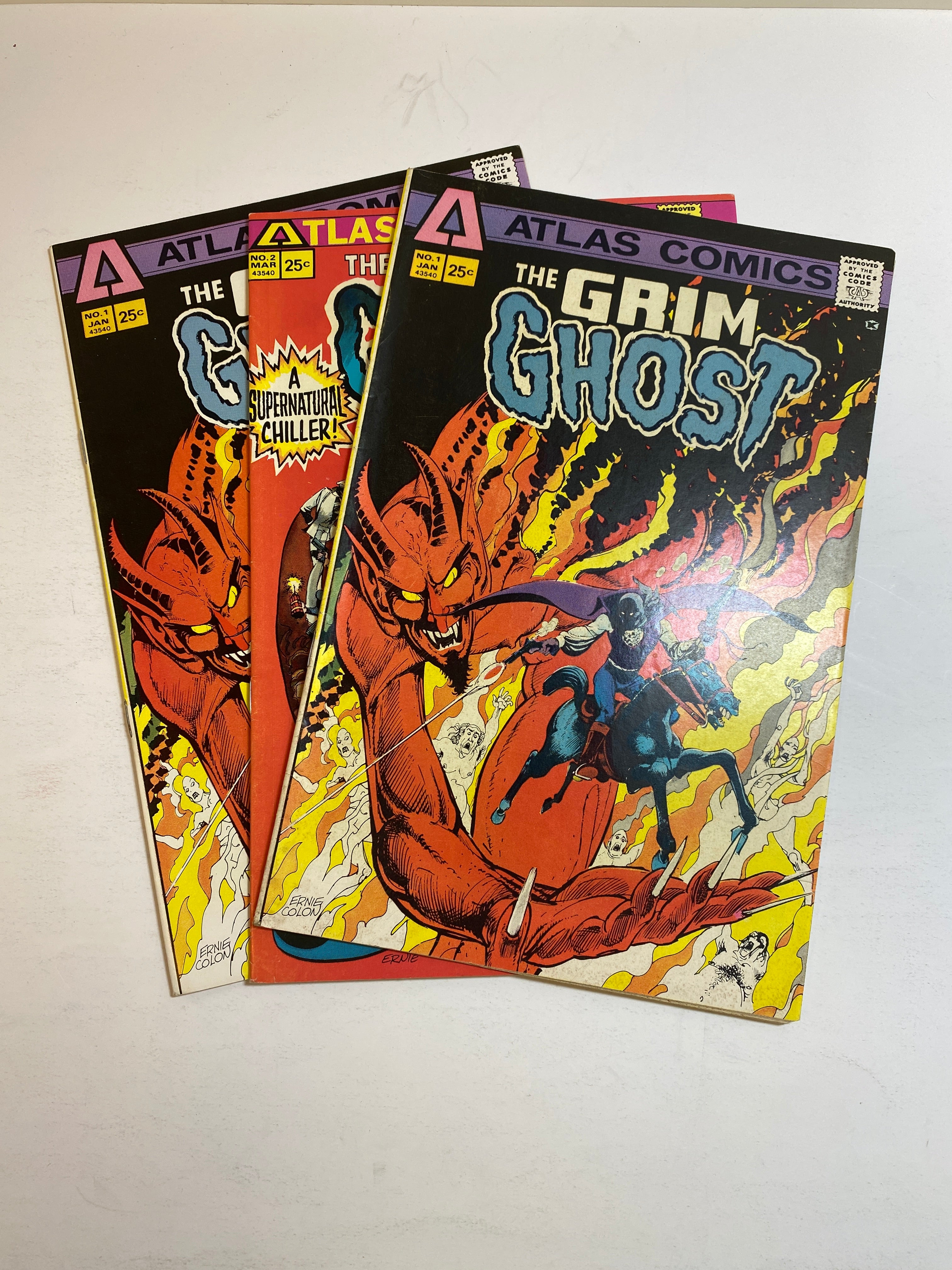 Lot of 3 Grim Ghost Atlas Comics 1975