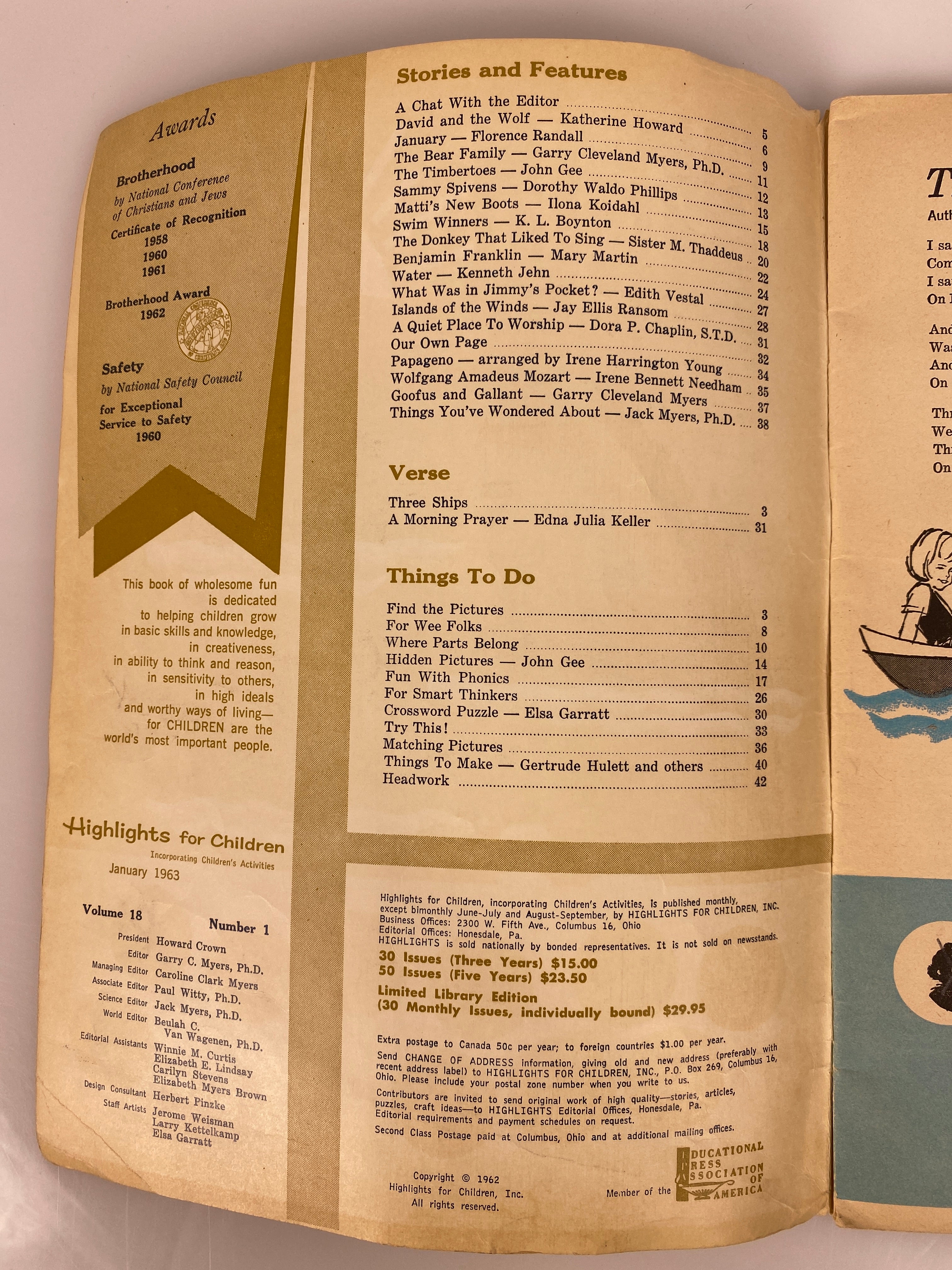 Lot of 3 Highlights/Child Life Vintage Magazines 1962-1963