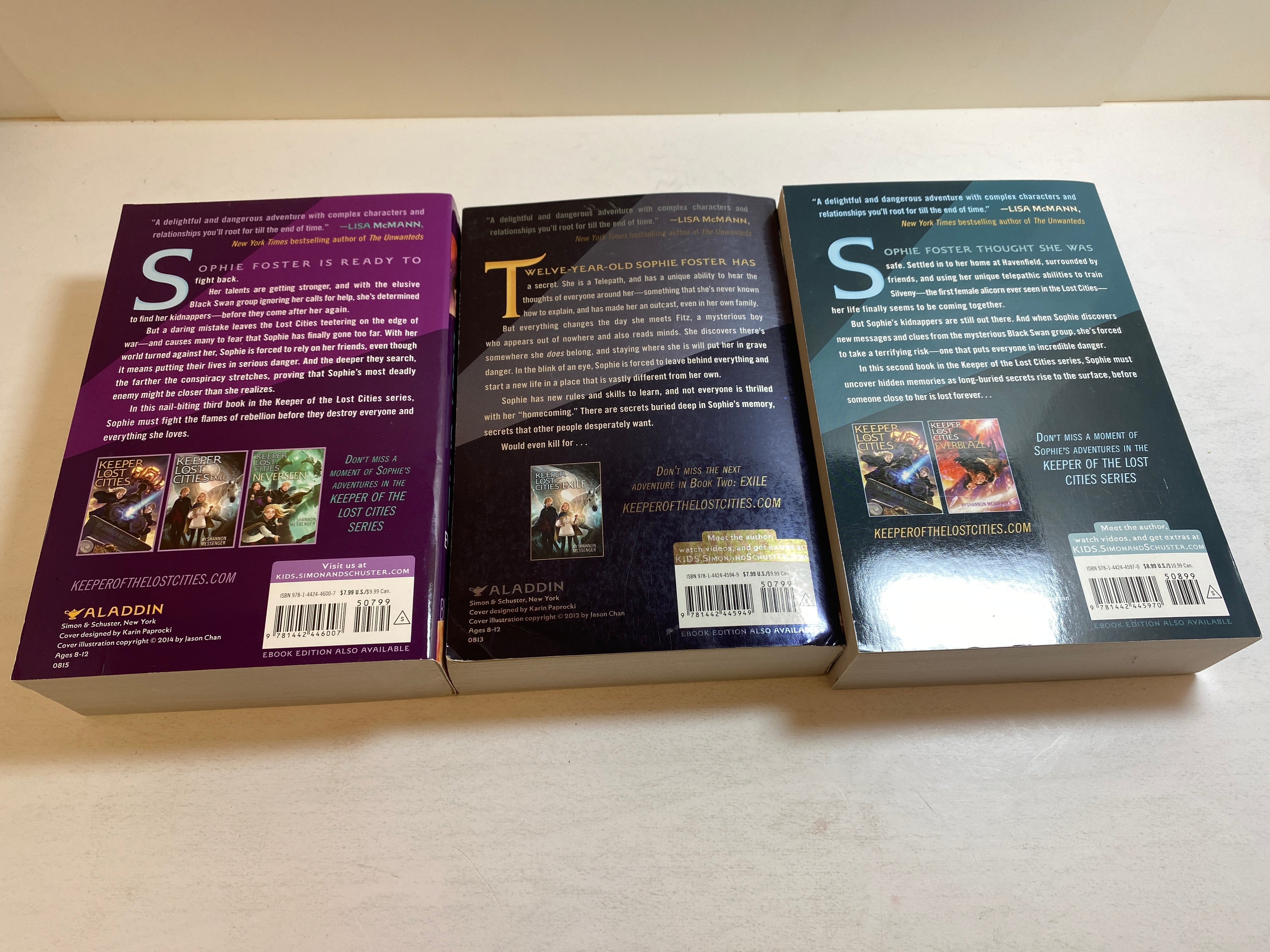 Lot of 3 Lost Cities SC Books 1-3 Shannon Messenger 2012-2014