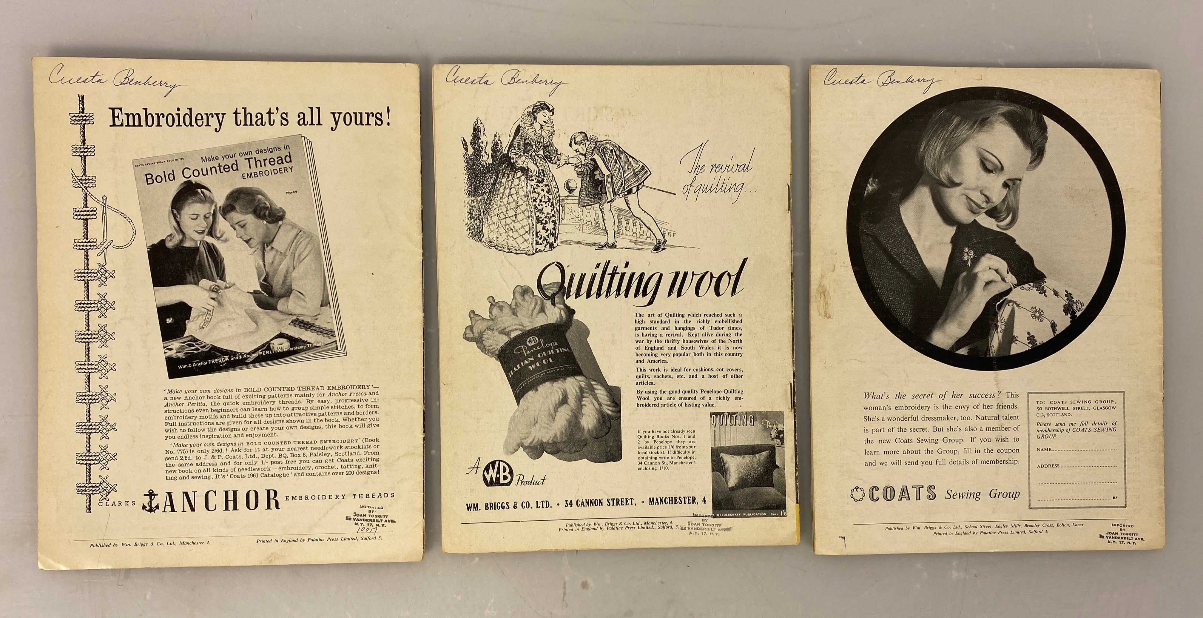 Lot of 3 Quilting by Penelope Vintage  Needlecraft Booklets