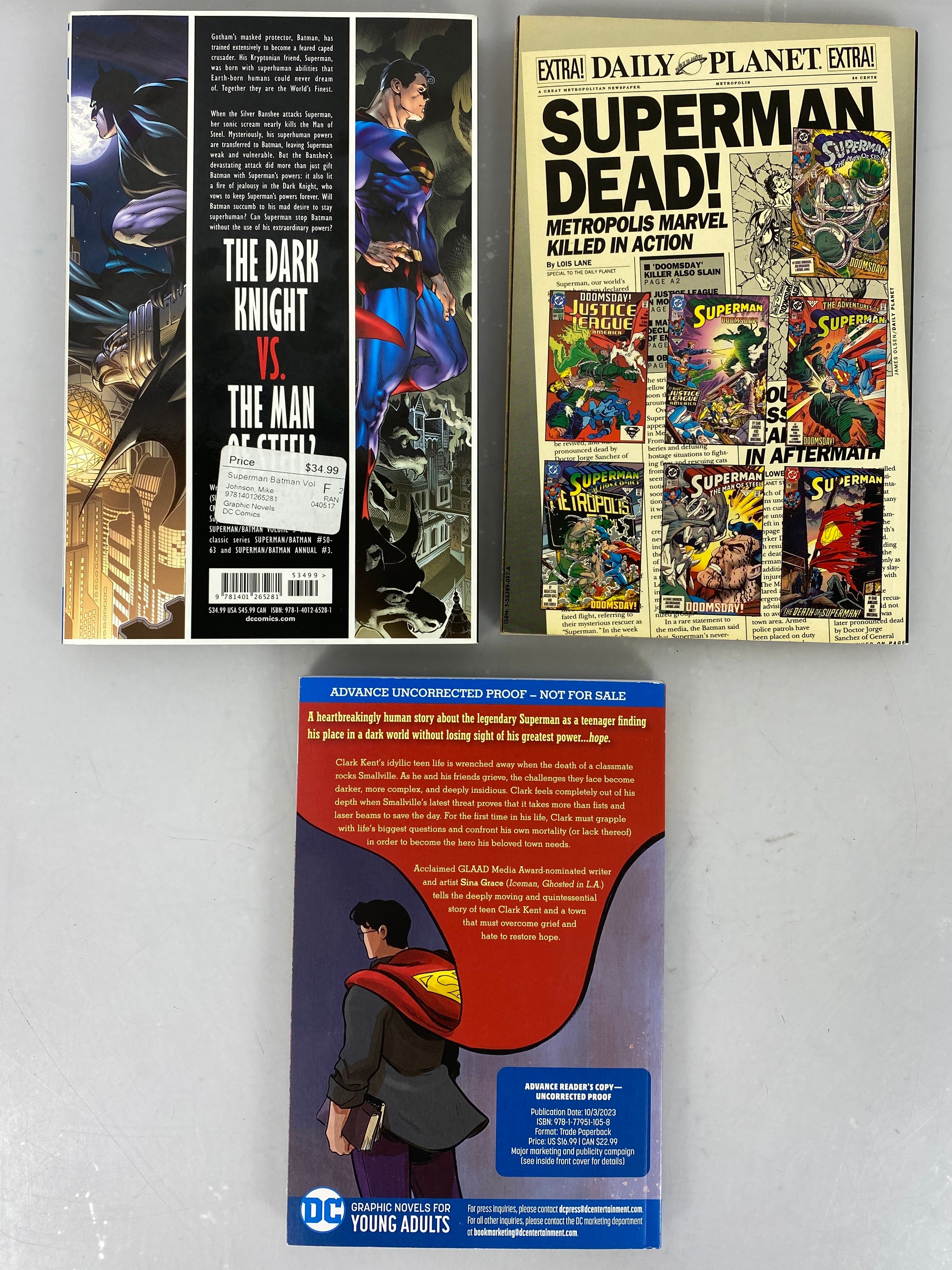 Lot of 3 Superman Graphic Novels: Death, Batman, Harvest of Youth SC