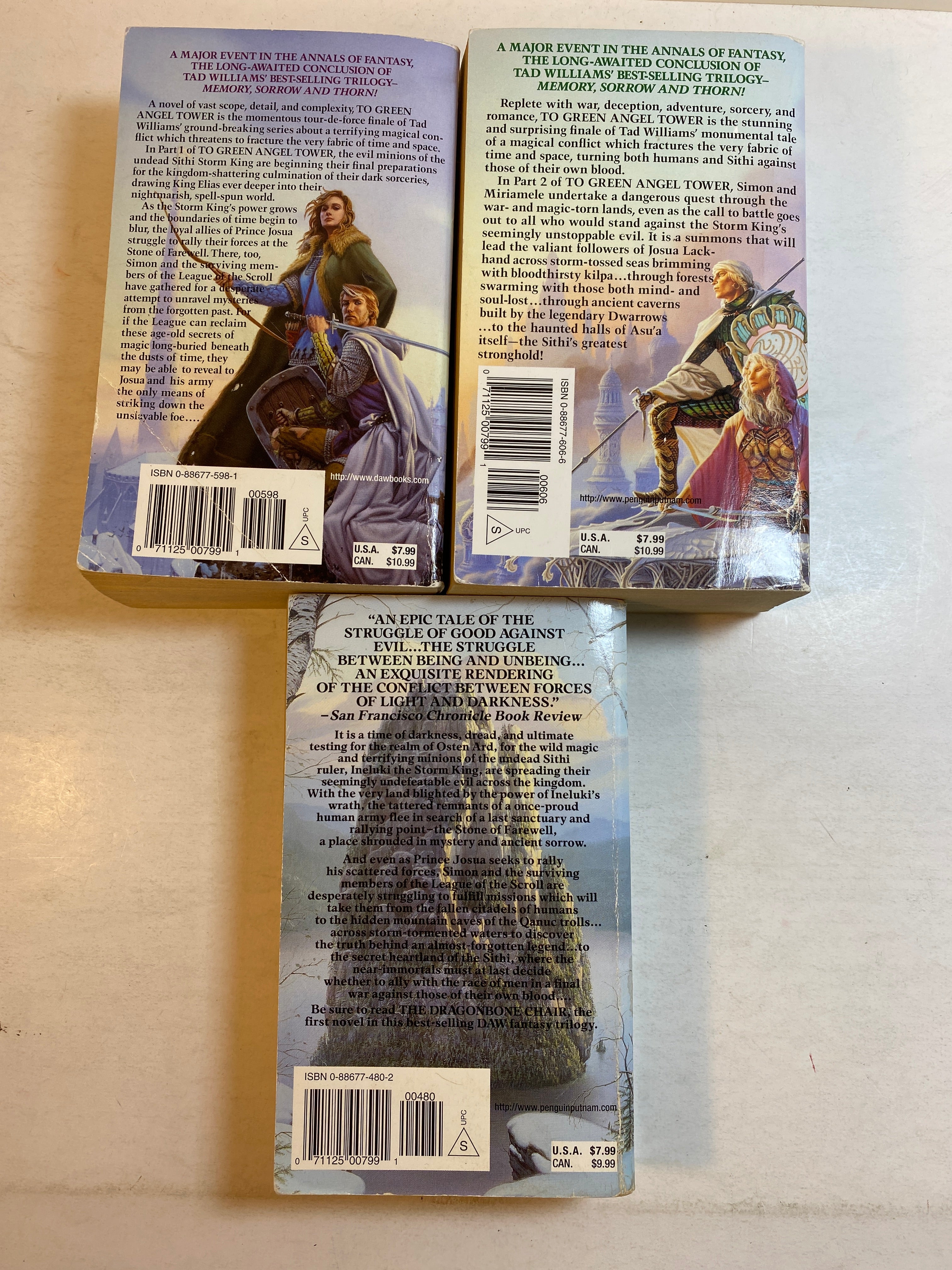 Lot of 3 Tad Williams Fantasy Sci Fi Paperbacks 1991-1994
