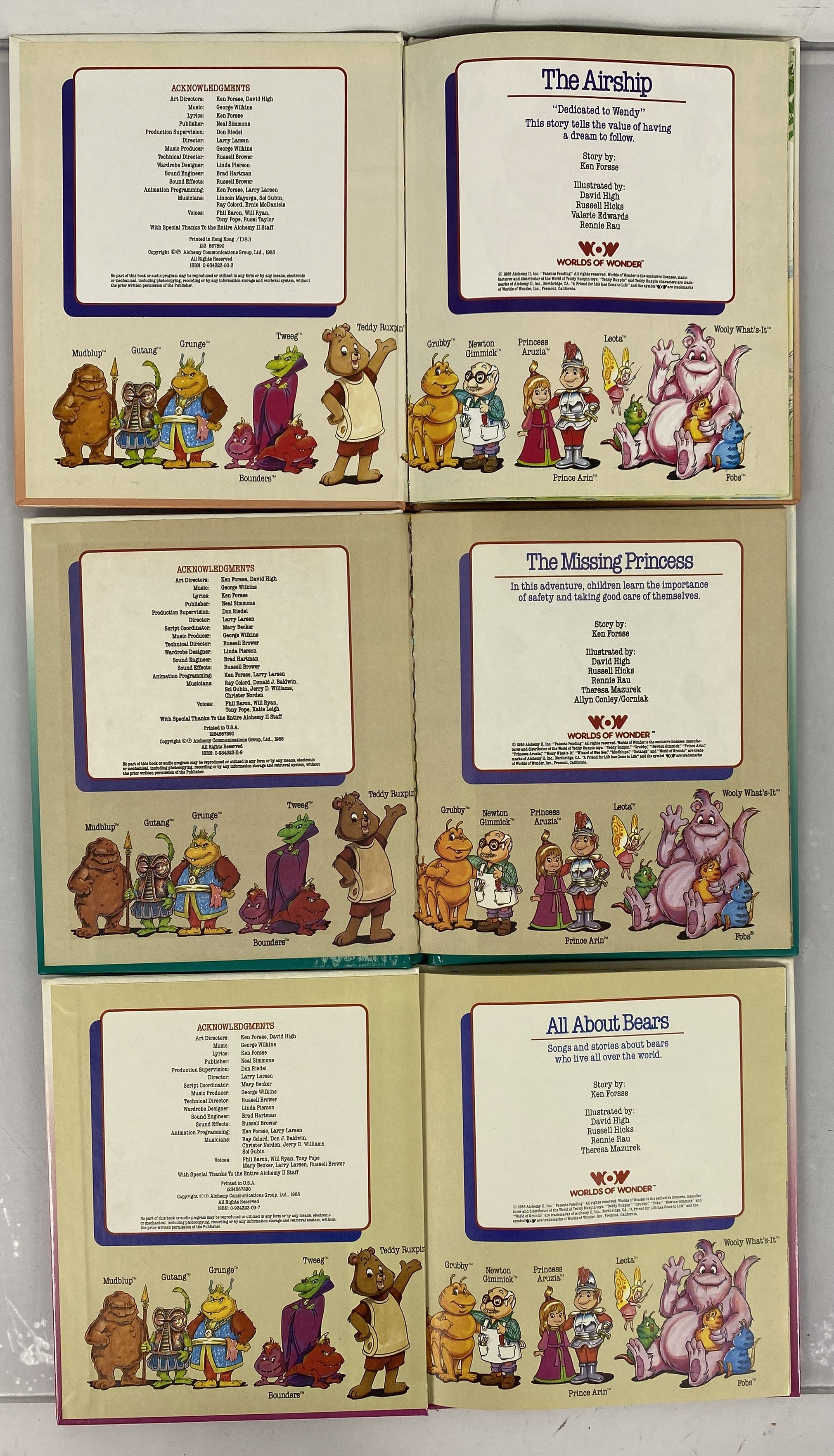 Lot of 3 Teddy Ruxpin HC Storybooks 1985