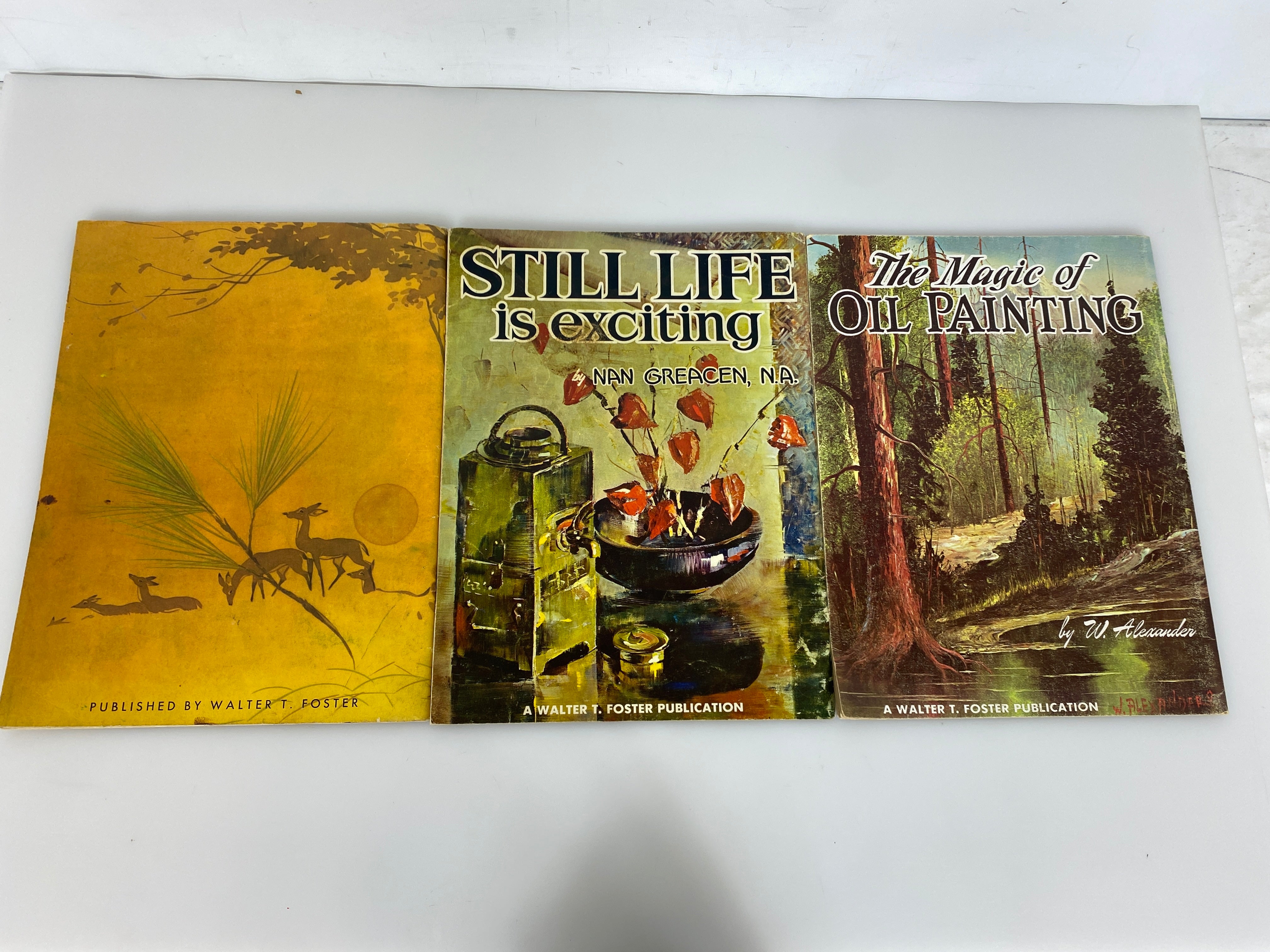 Lot of 3 Vintage Walter T. Foster: How to Draw Trees/Still Life/Oil Painting SC