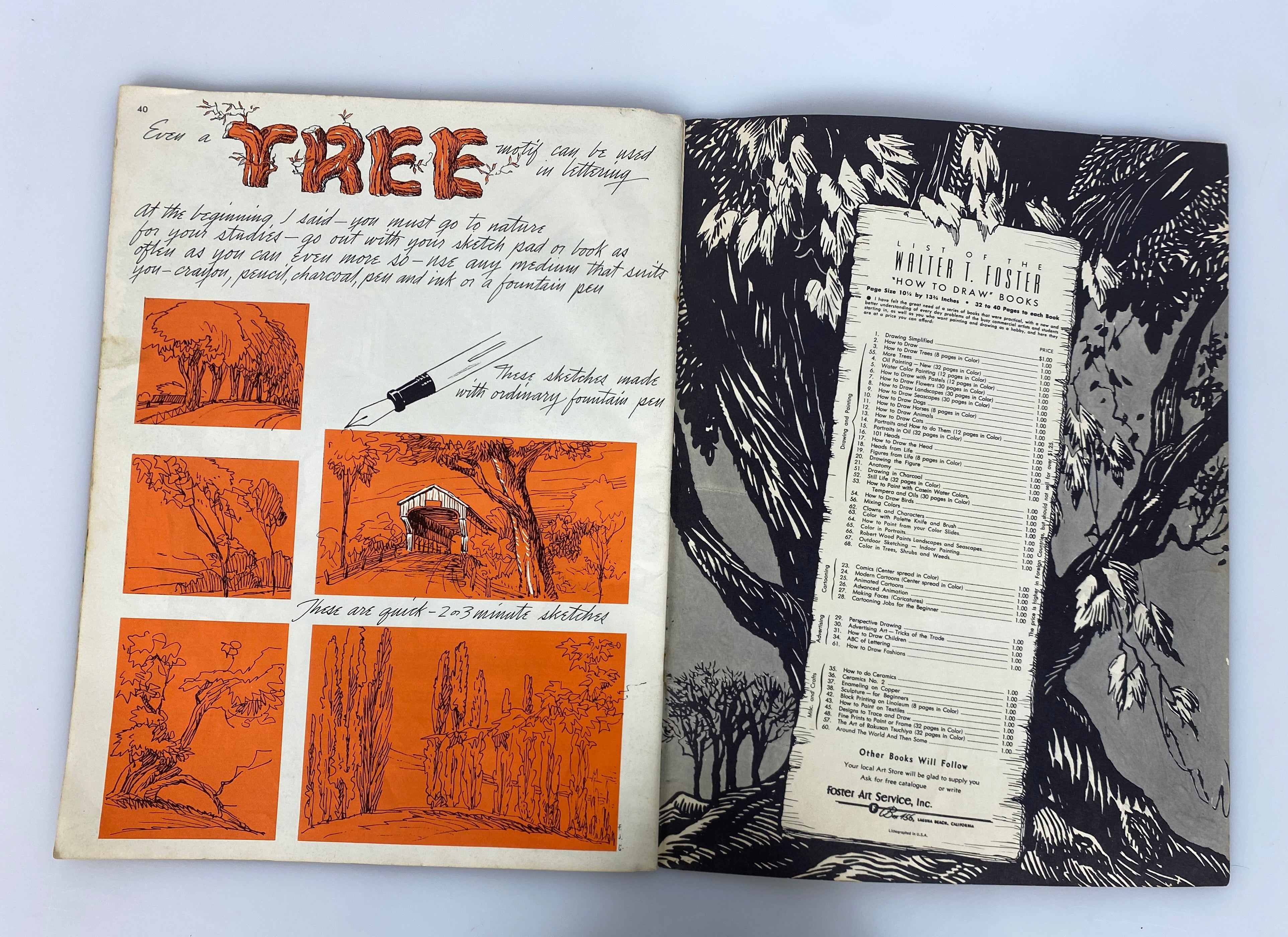 Lot of 3 Vintage Walter T. Foster: How to Draw Trees/Still Life/Oil Painting SC